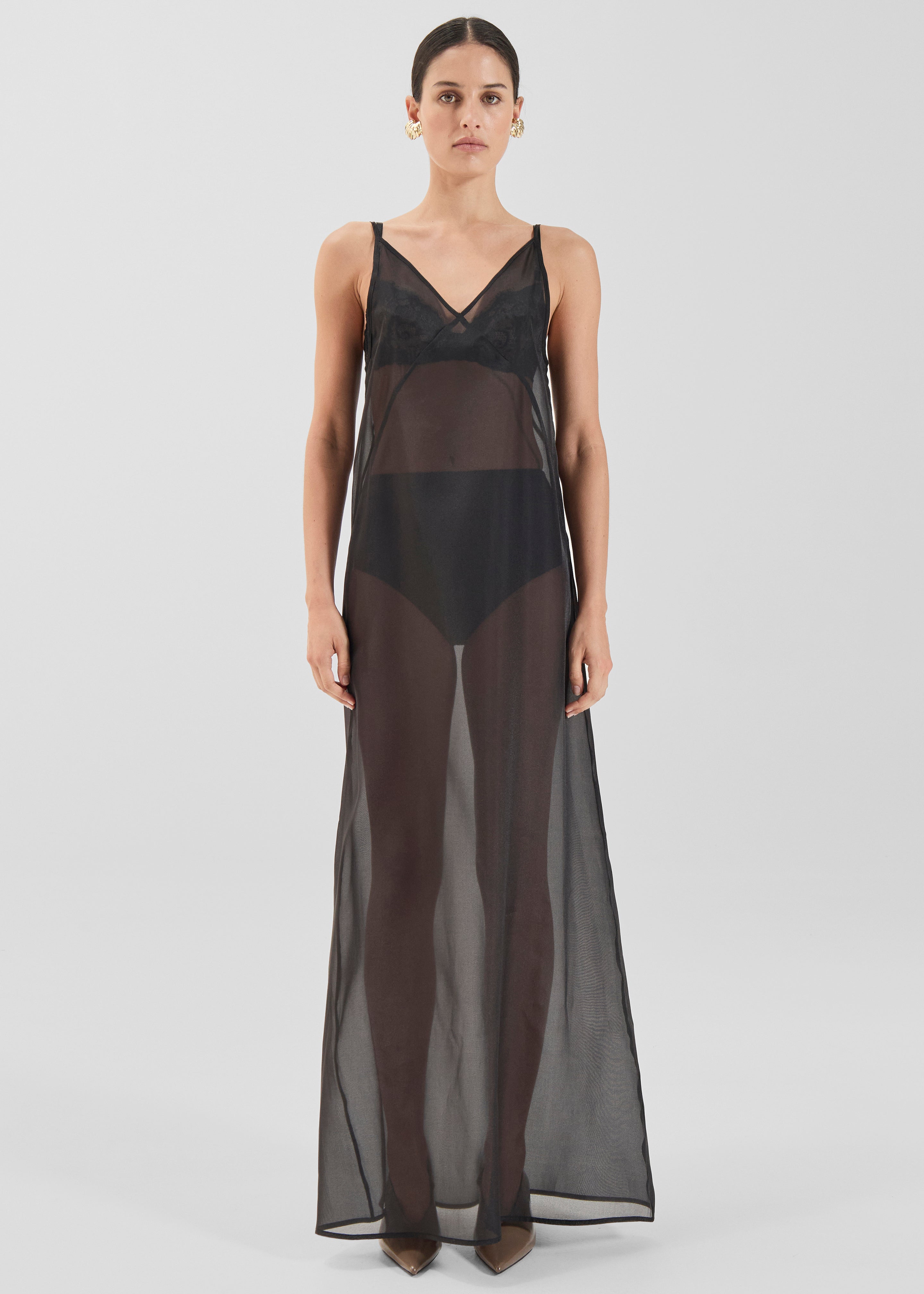 Solaqua Georgette Dress - Noir - 1