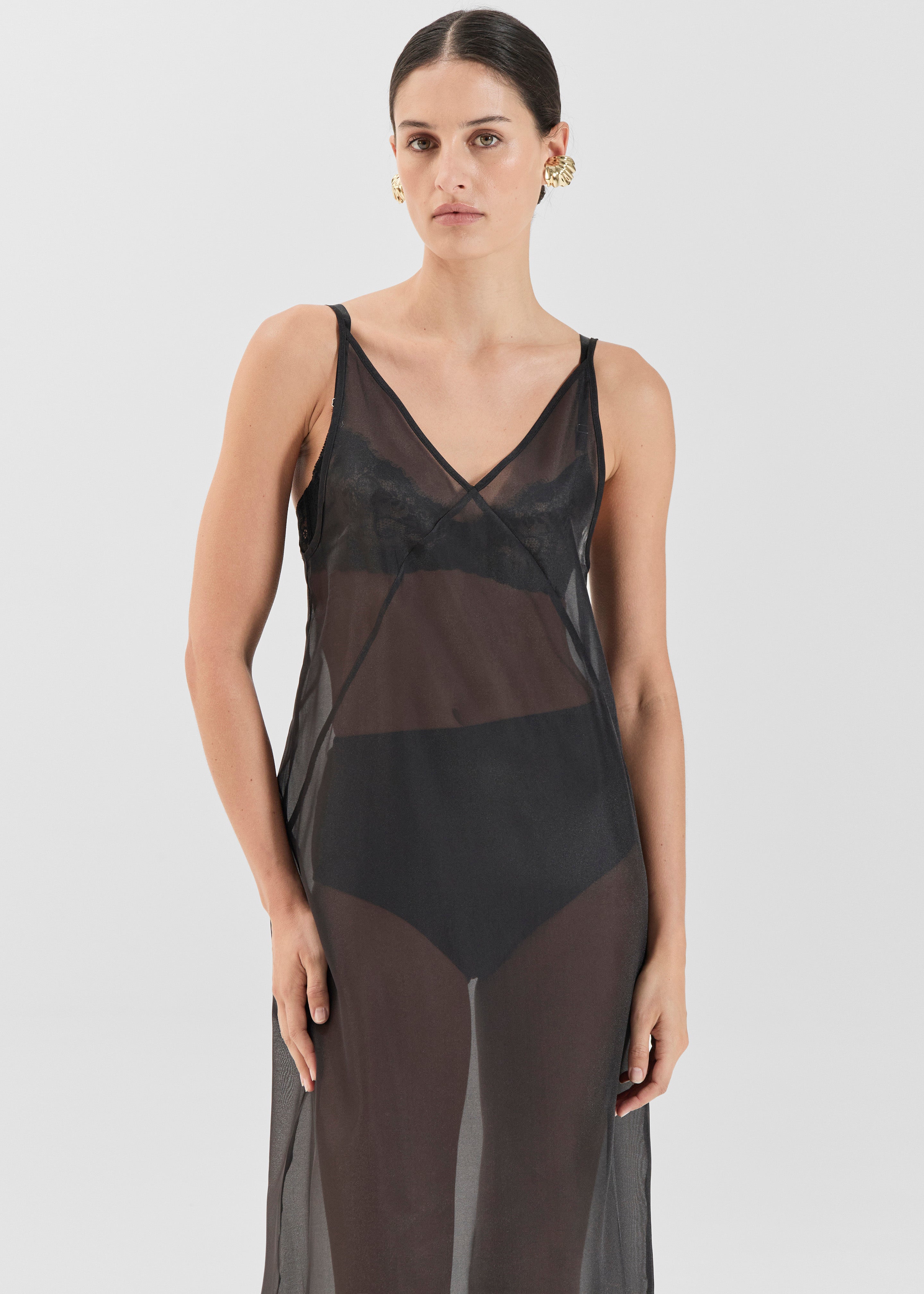 Solaqua Georgette Dress - Noir - 4