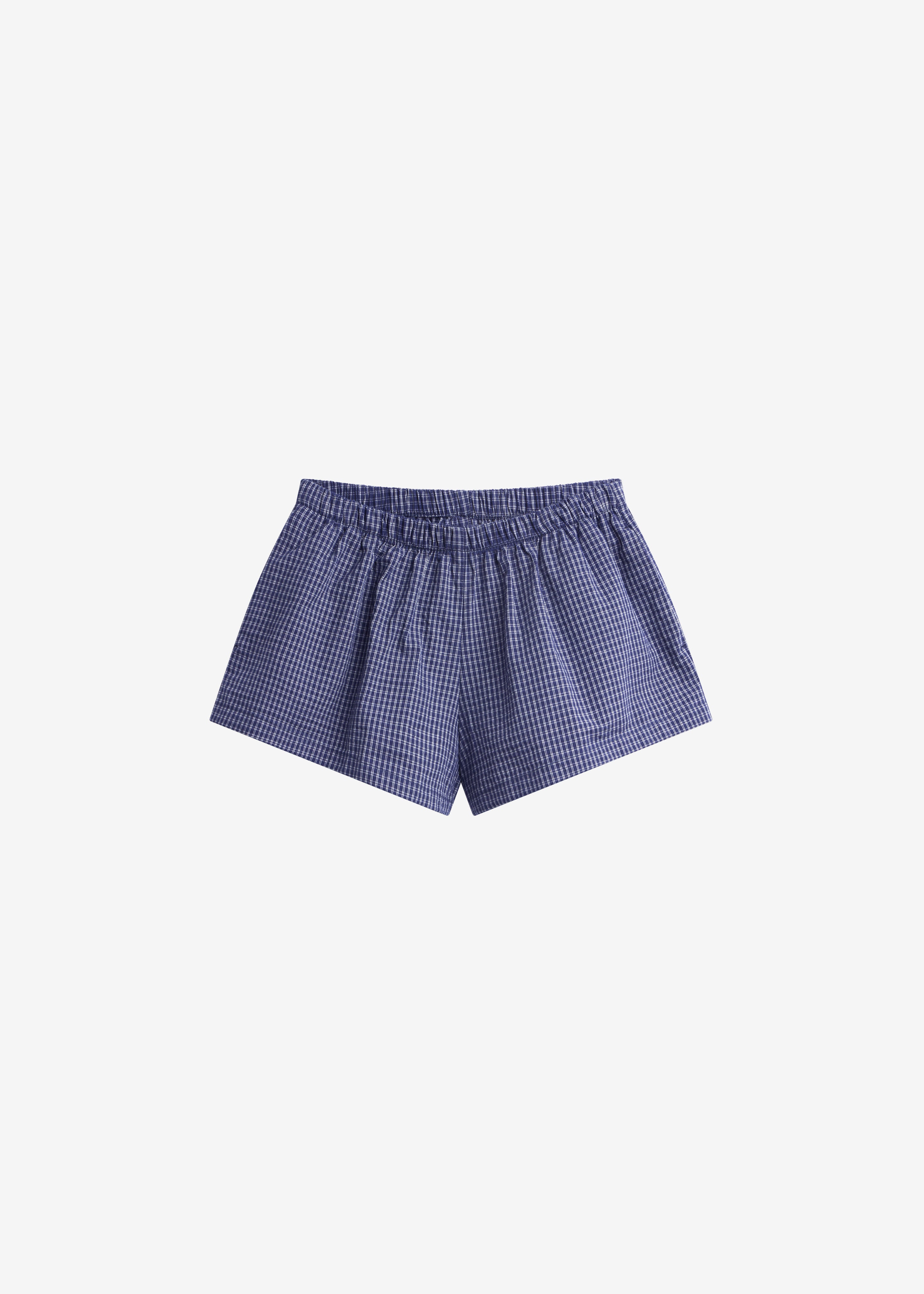 Solaro Mini Shorts - Navy Plaid - 10