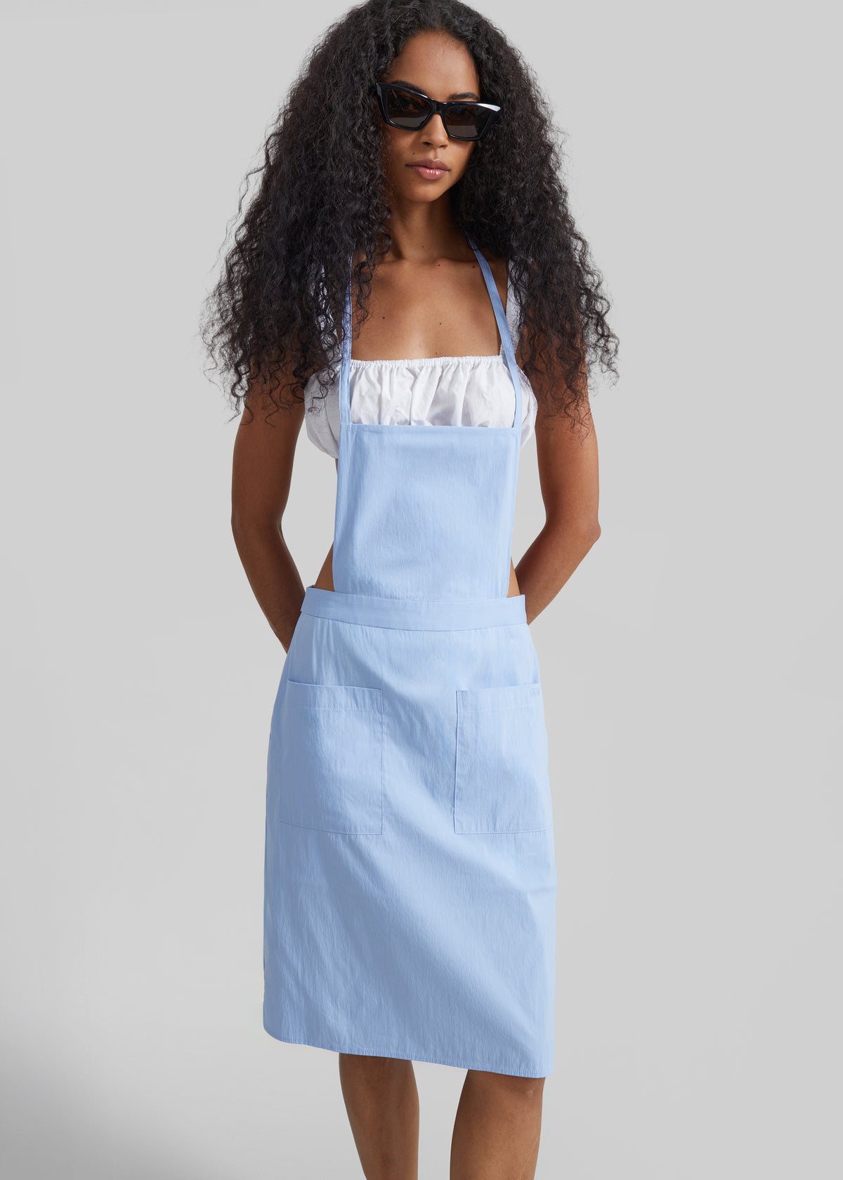 Solea Gathered Poplin Bralette - White - 7