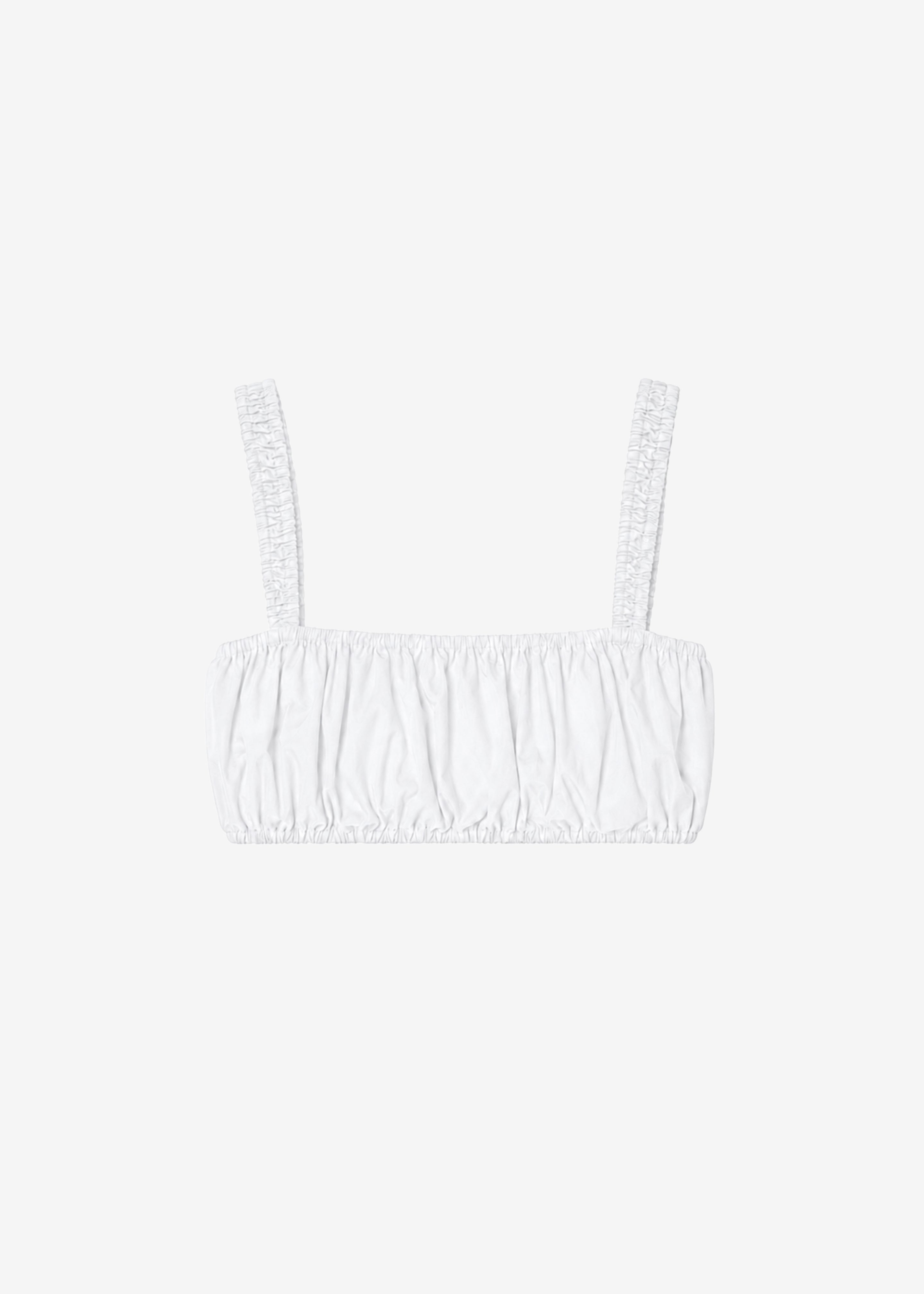 Solea Gathered Poplin Bralette - White - 10