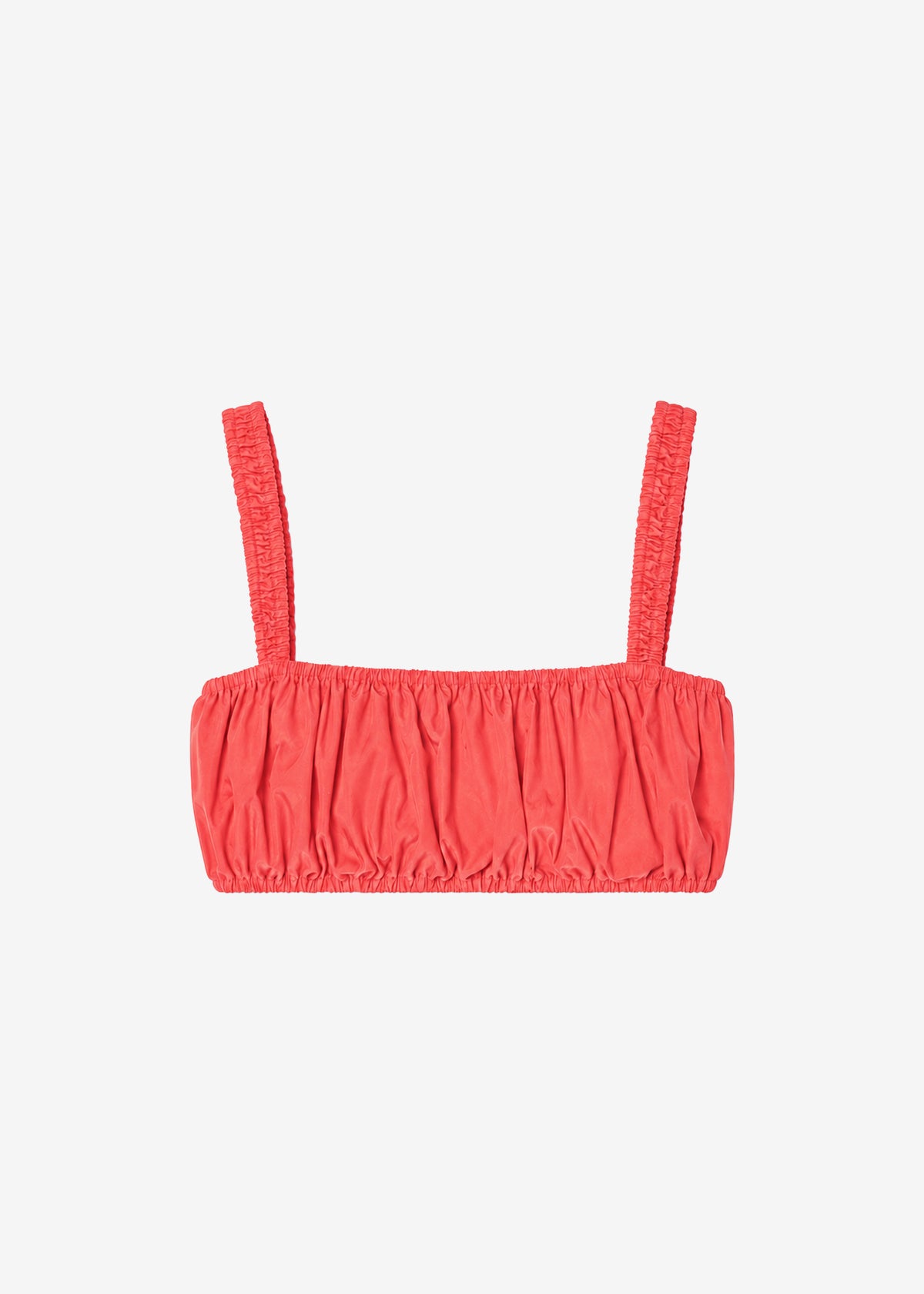 Solea Gathered Poplin Bralette - Coral Red - 7
