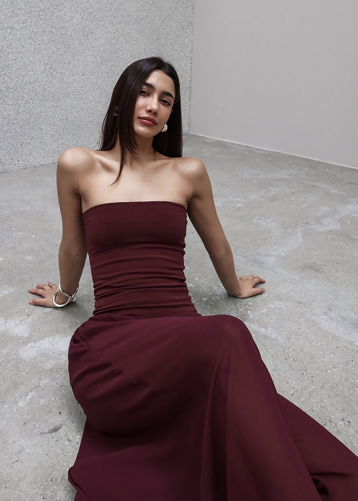Solrae Tube Top - Burgundy The Frankie Shop Solrae Tube Top - Burgundy The Frankie Shop