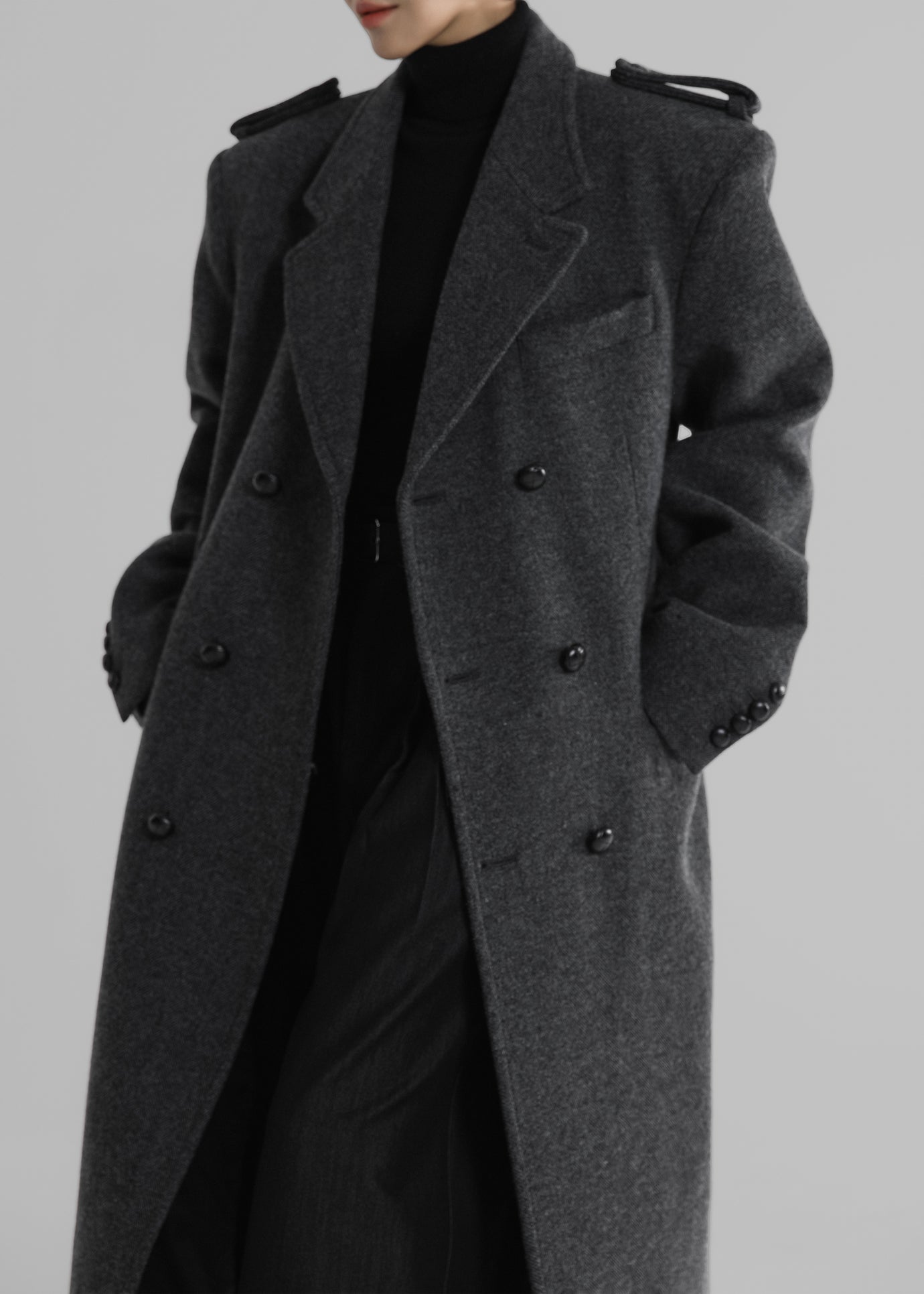 Somerset Herringbone Coat - Grey