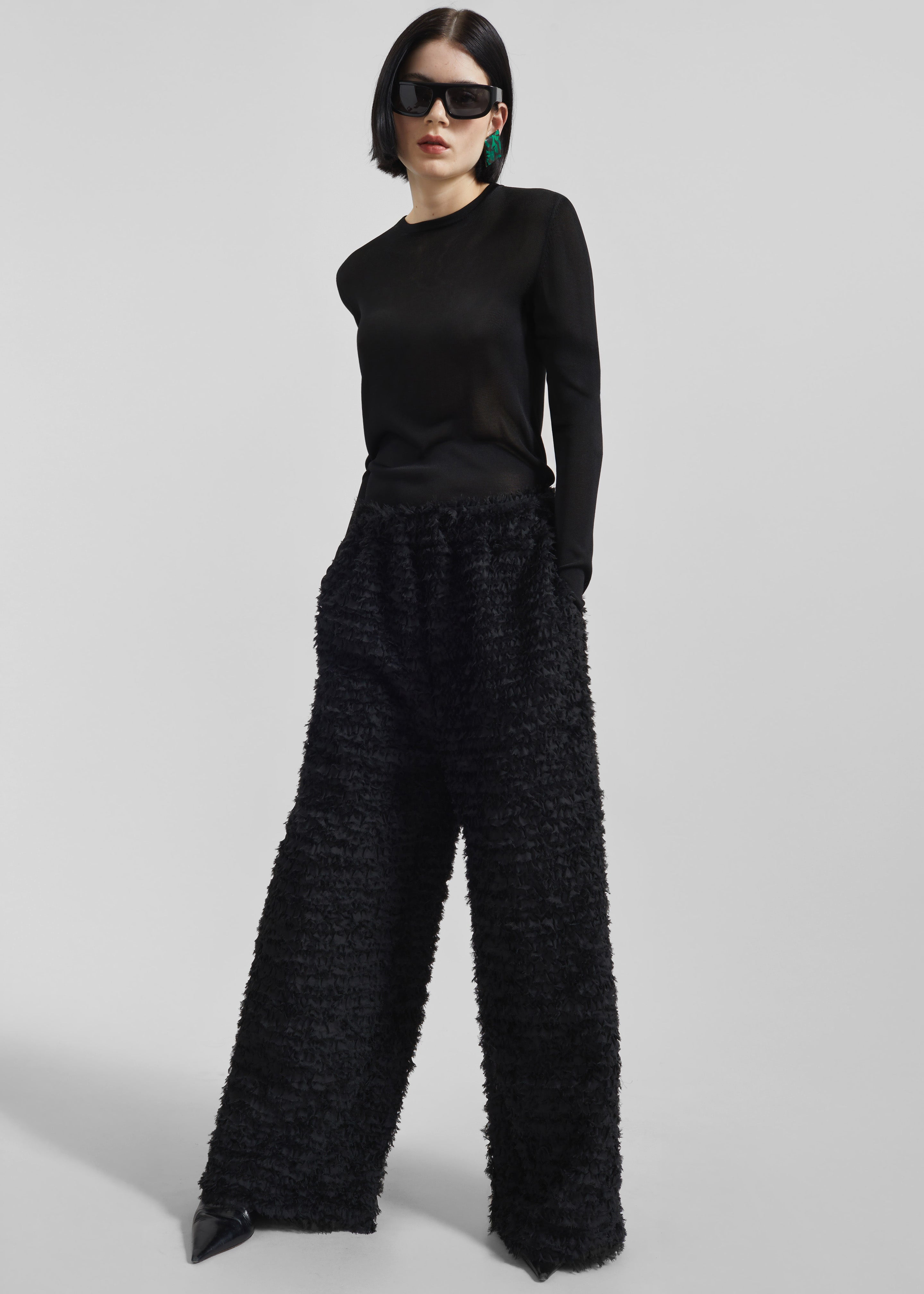 Sonny Ruffled Pants - Black – The Frankie Shop