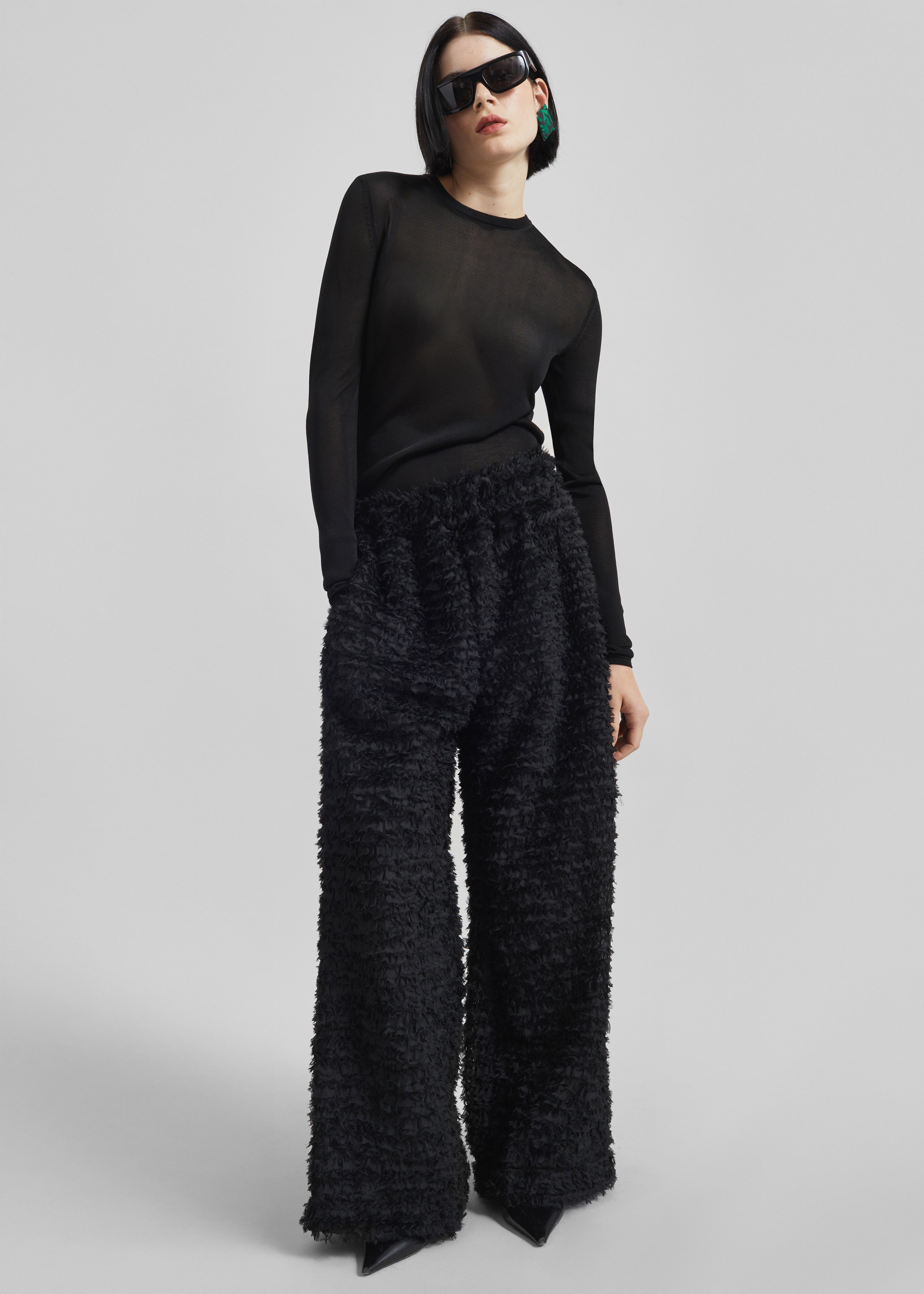 Sonny Ruffled Pants - Black - 5