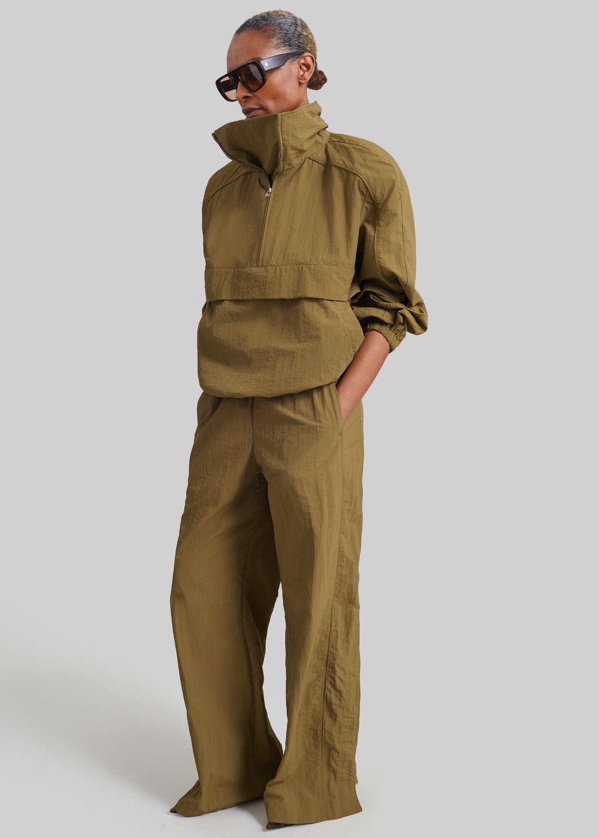Shop the look image for Sora Track Pants - Pale Olive