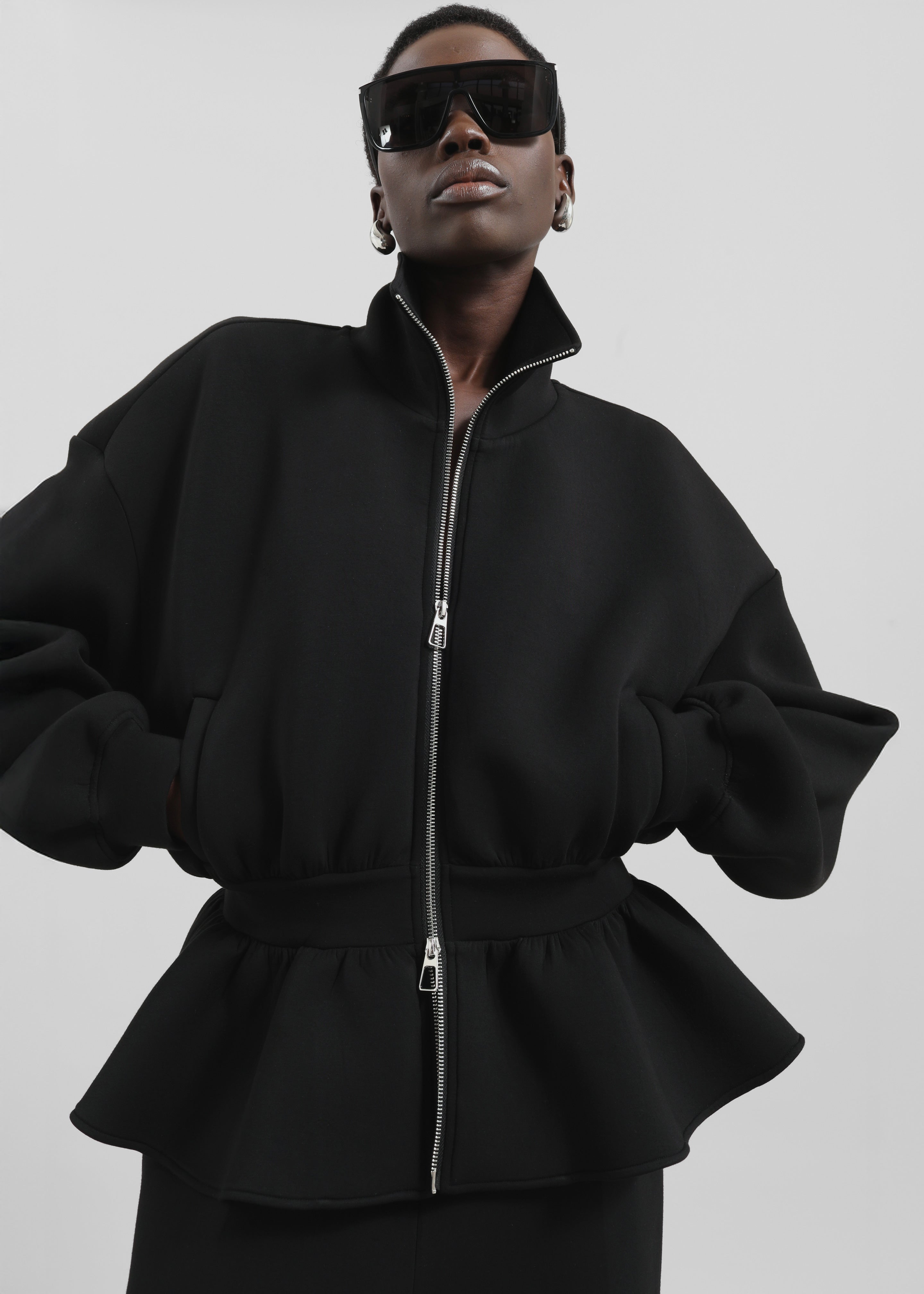 Sorelle Peplum Jacket - Black – The Frankie Shop