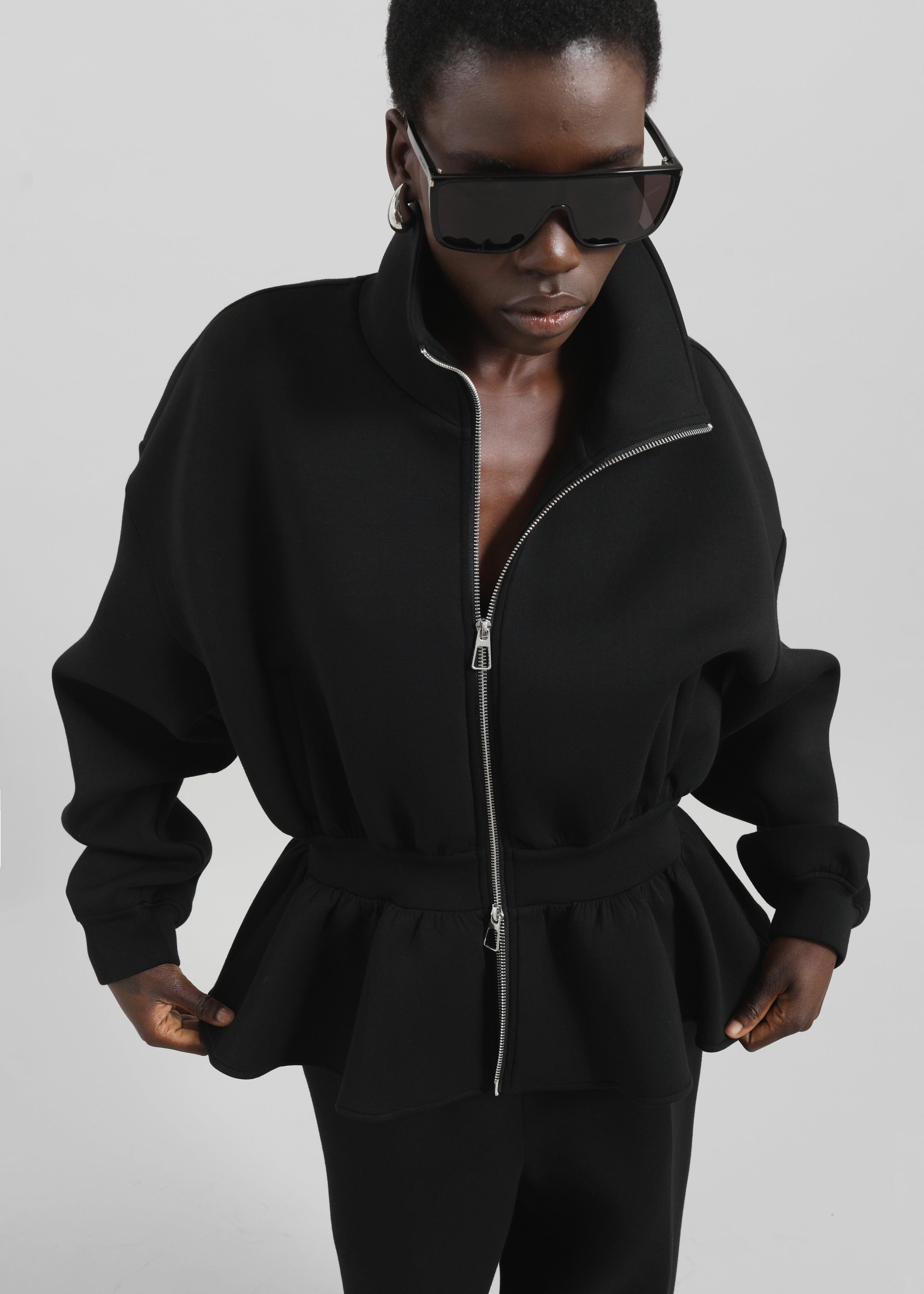 Sorelle Peplum Jacket - Black – The Frankie Shop