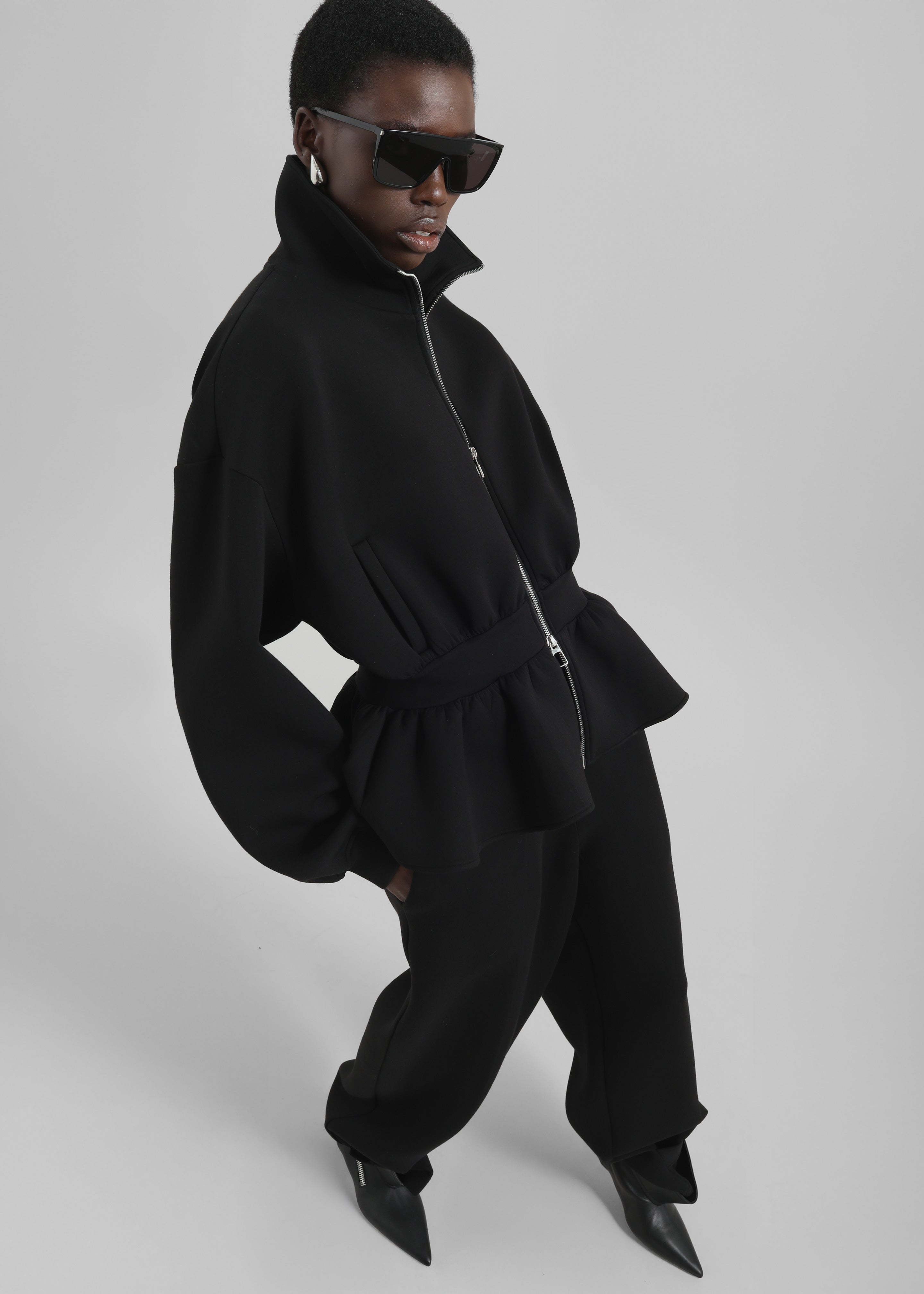 Sorelle Peplum Jacket - Black – The Frankie Shop