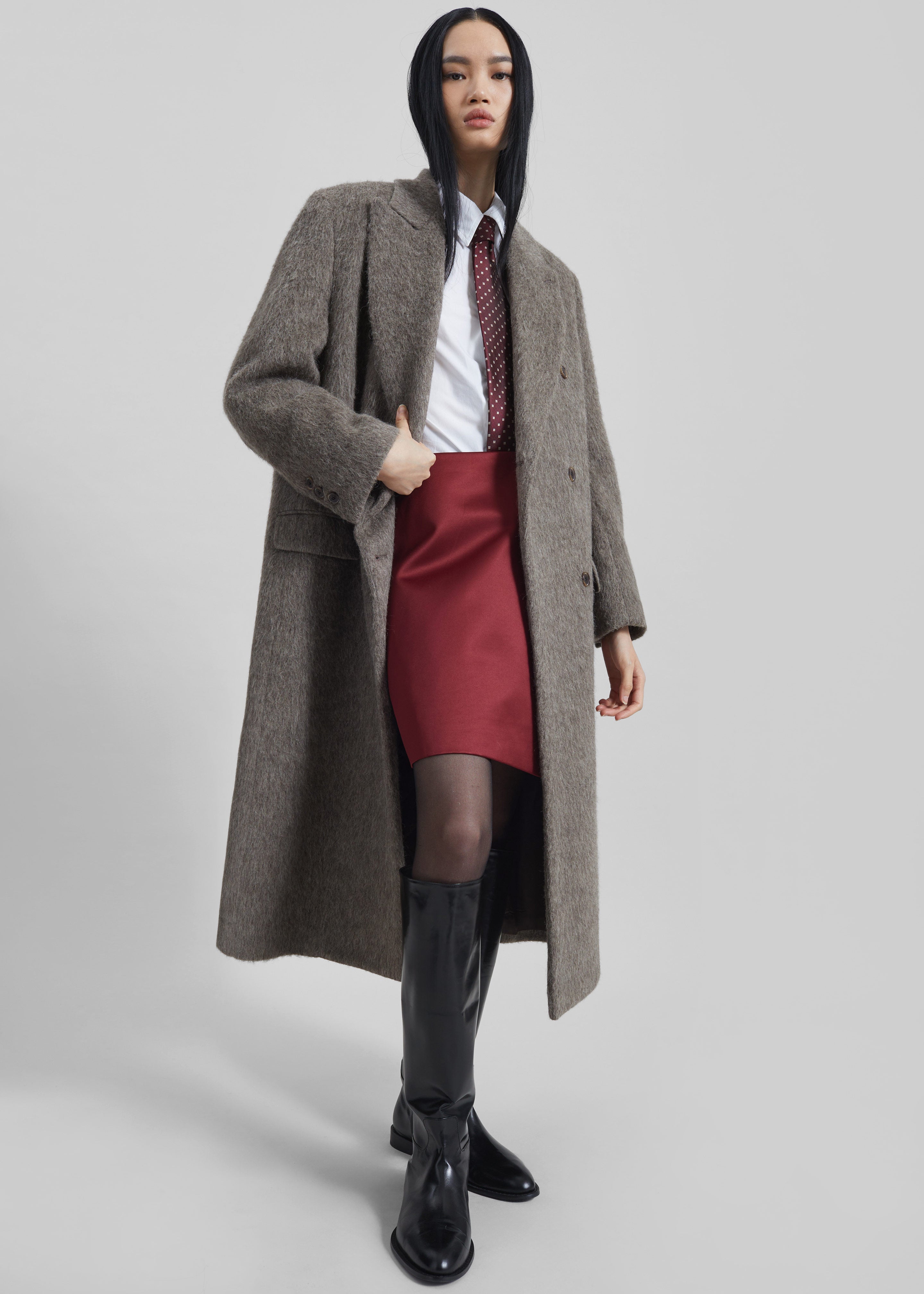 Sormark Brushed Wool Coat - Taupe - 4