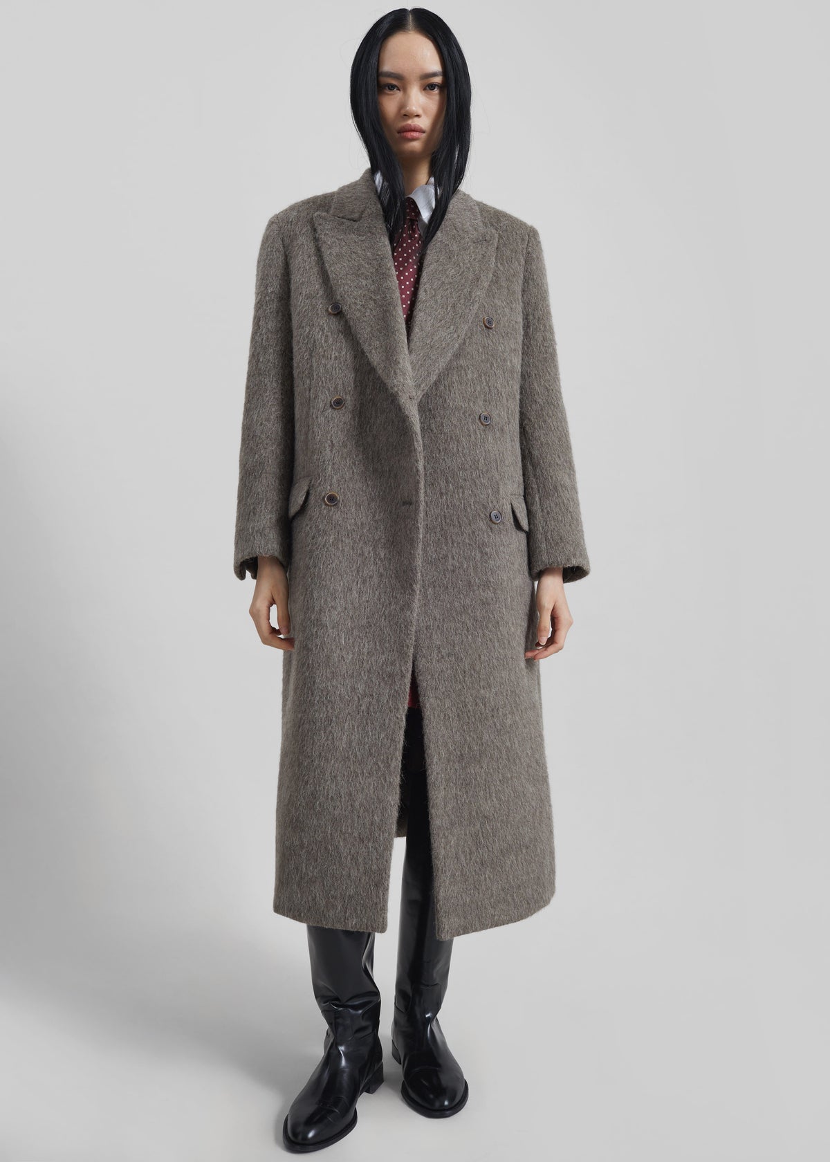 Sormark Brushed Wool Coat - Taupe - 5
