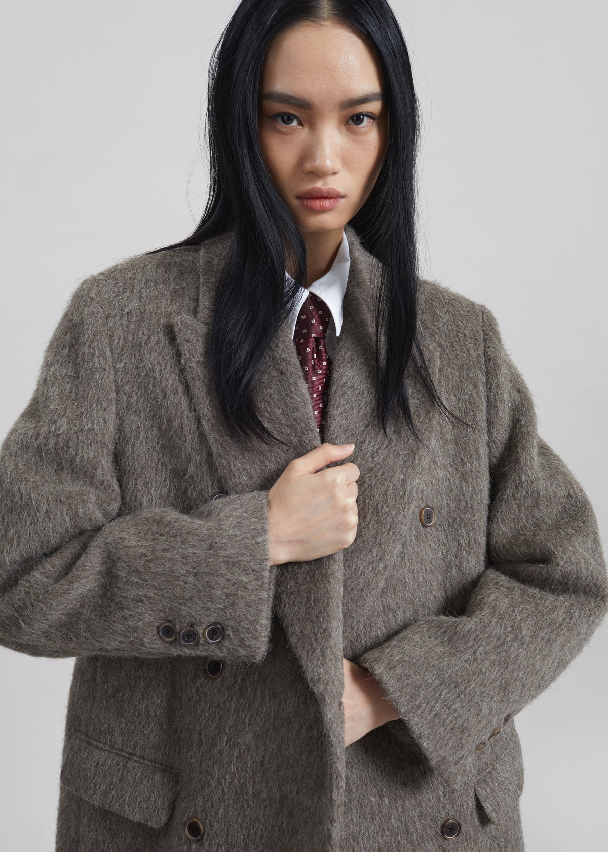 Sormark Brushed Wool Coat - Taupe - 3