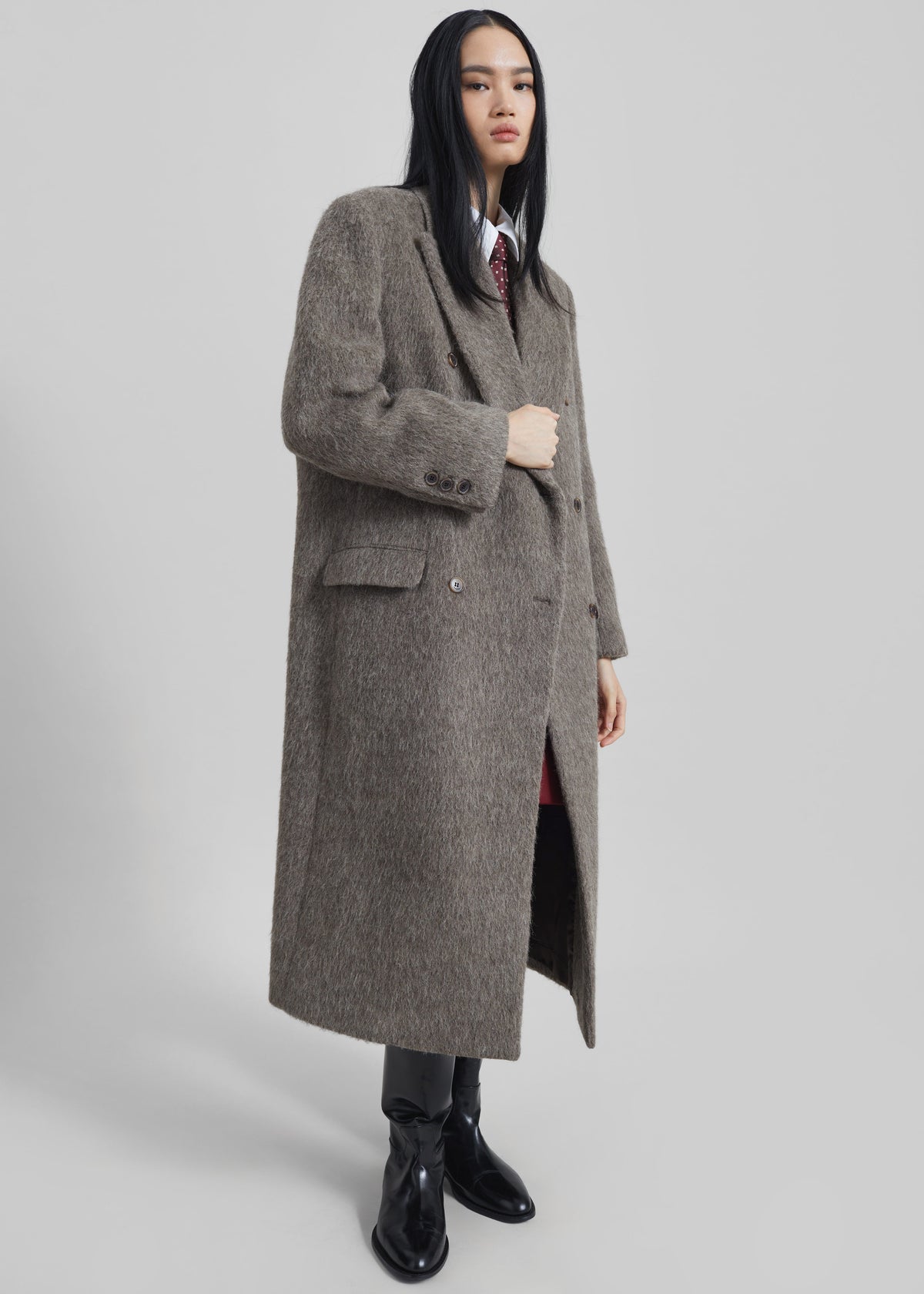 Sormark Brushed Wool Coat - Taupe - 1