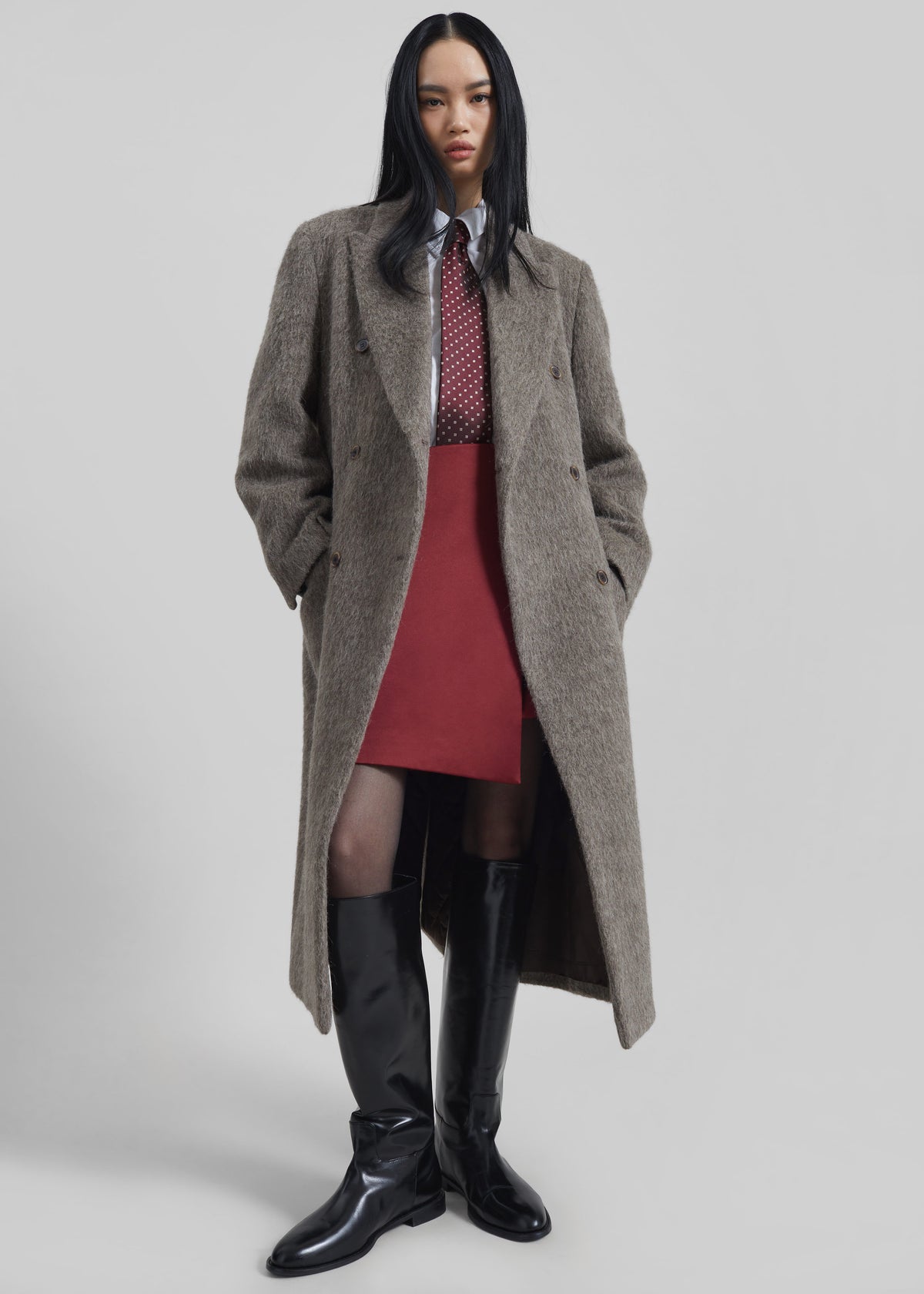 Sormark Brushed Wool Coat - Taupe - 6