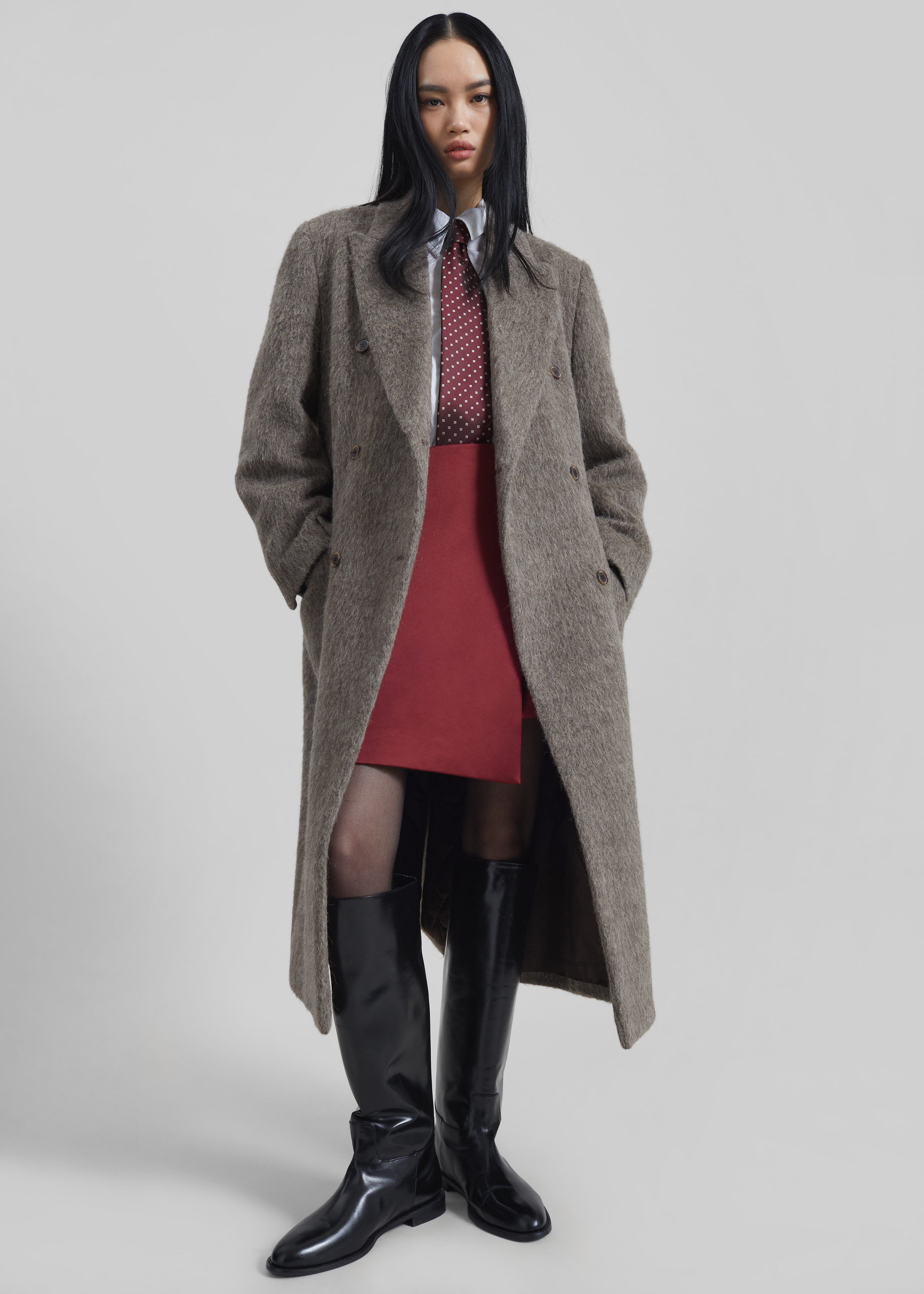 Sormark Brushed Wool Coat - Taupe - 6