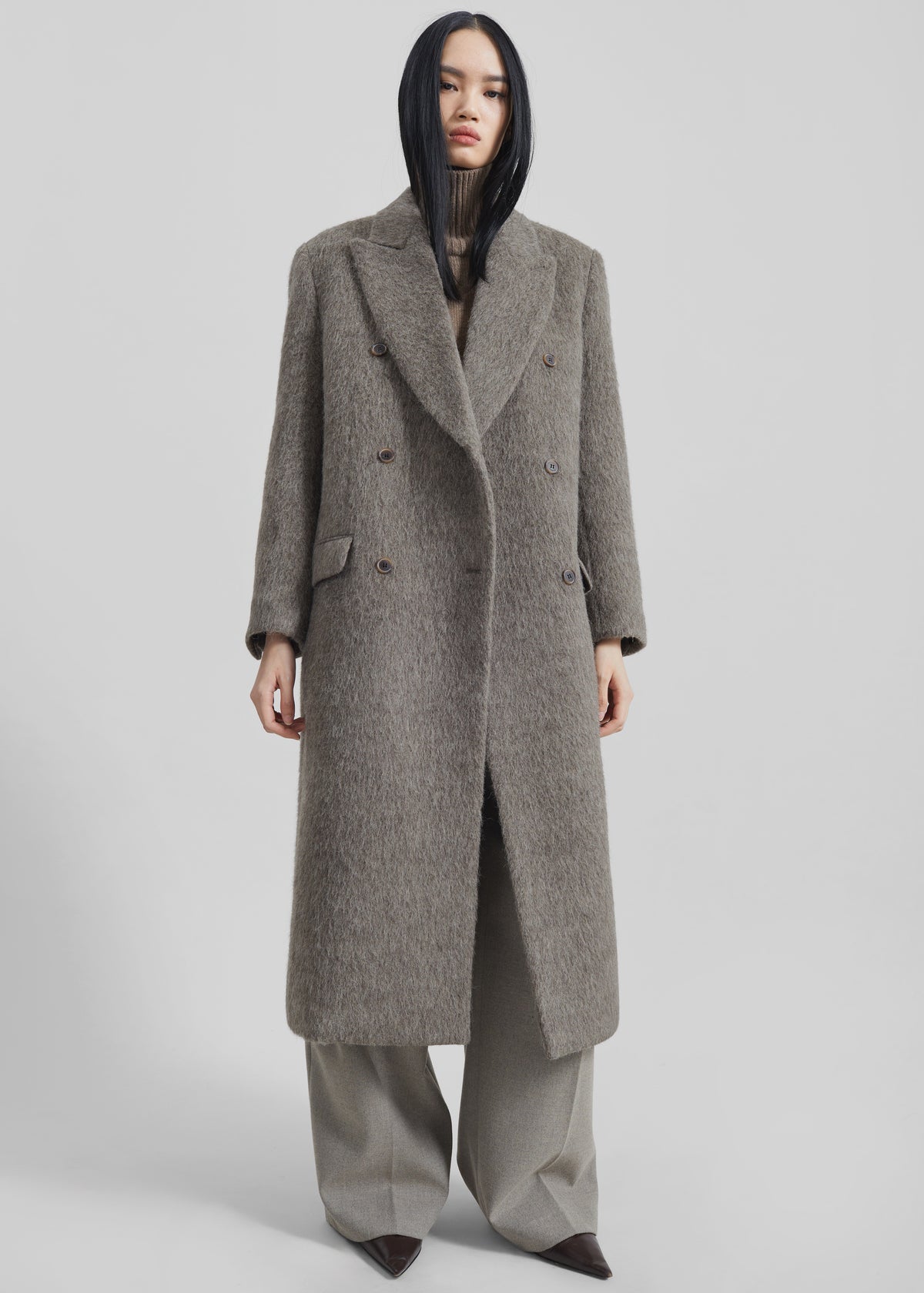 Sormark Brushed Wool Coat - Taupe - 7
