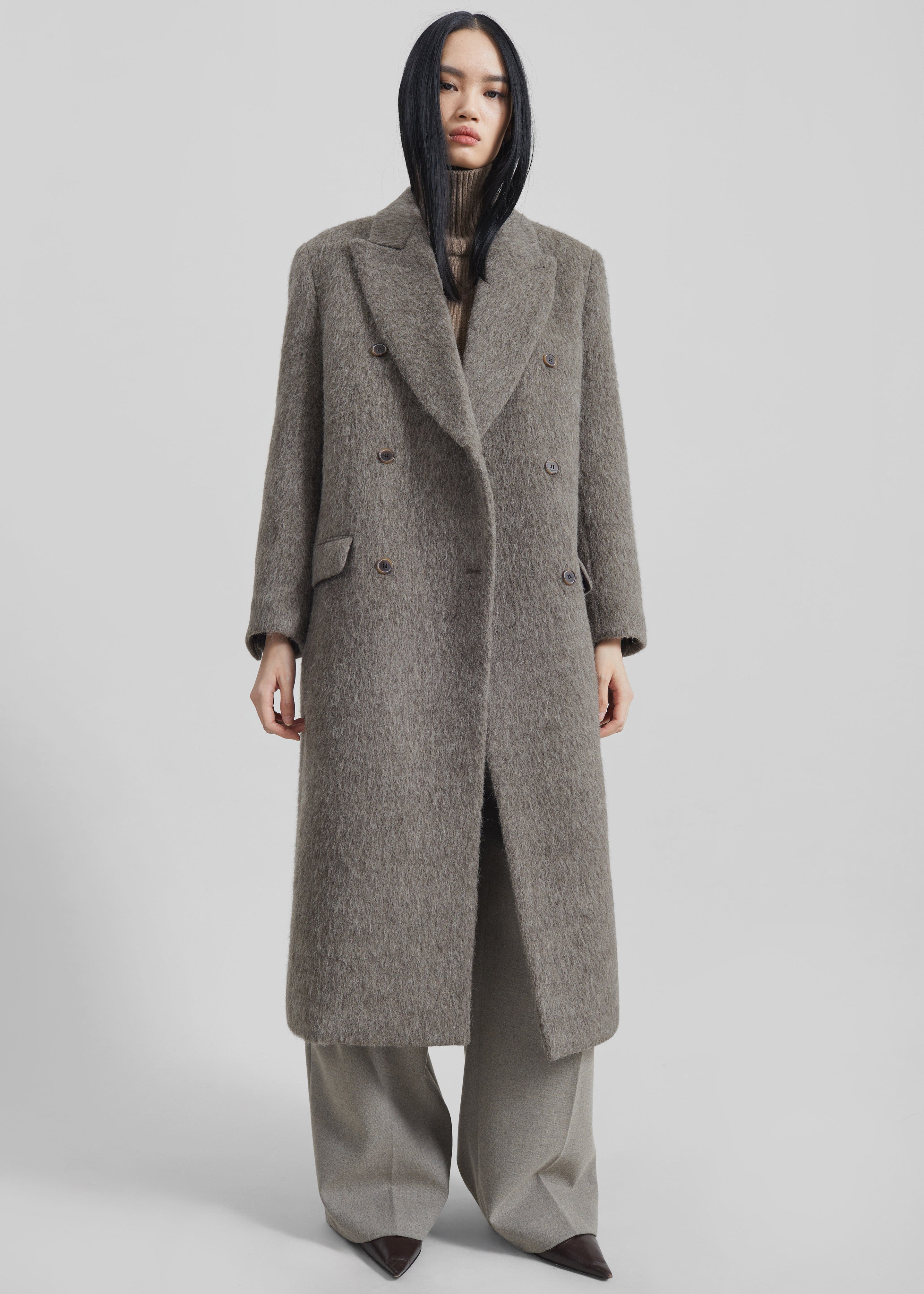 Sormark Brushed Wool Coat - Taupe - 7