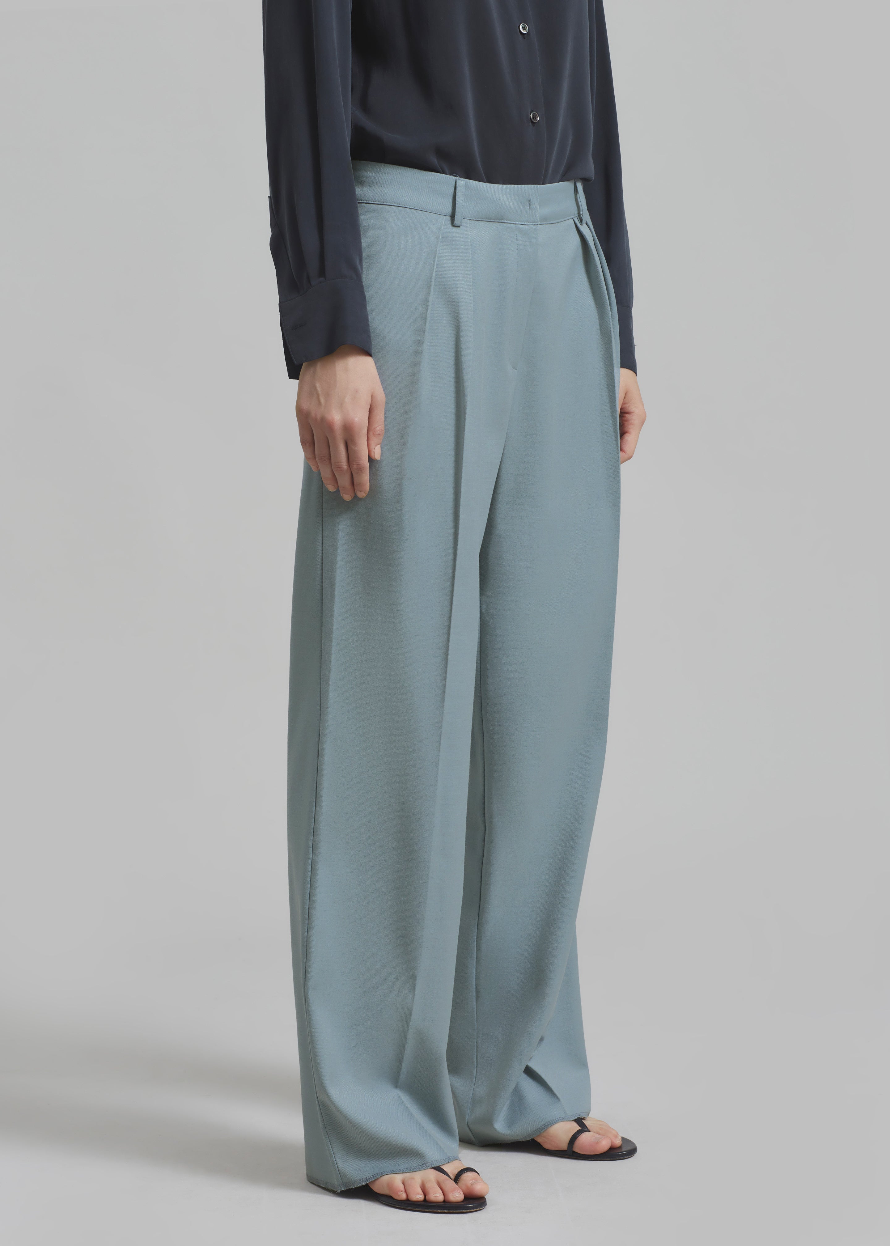 Spencer Pleated Pants - Dusty Blue - 13