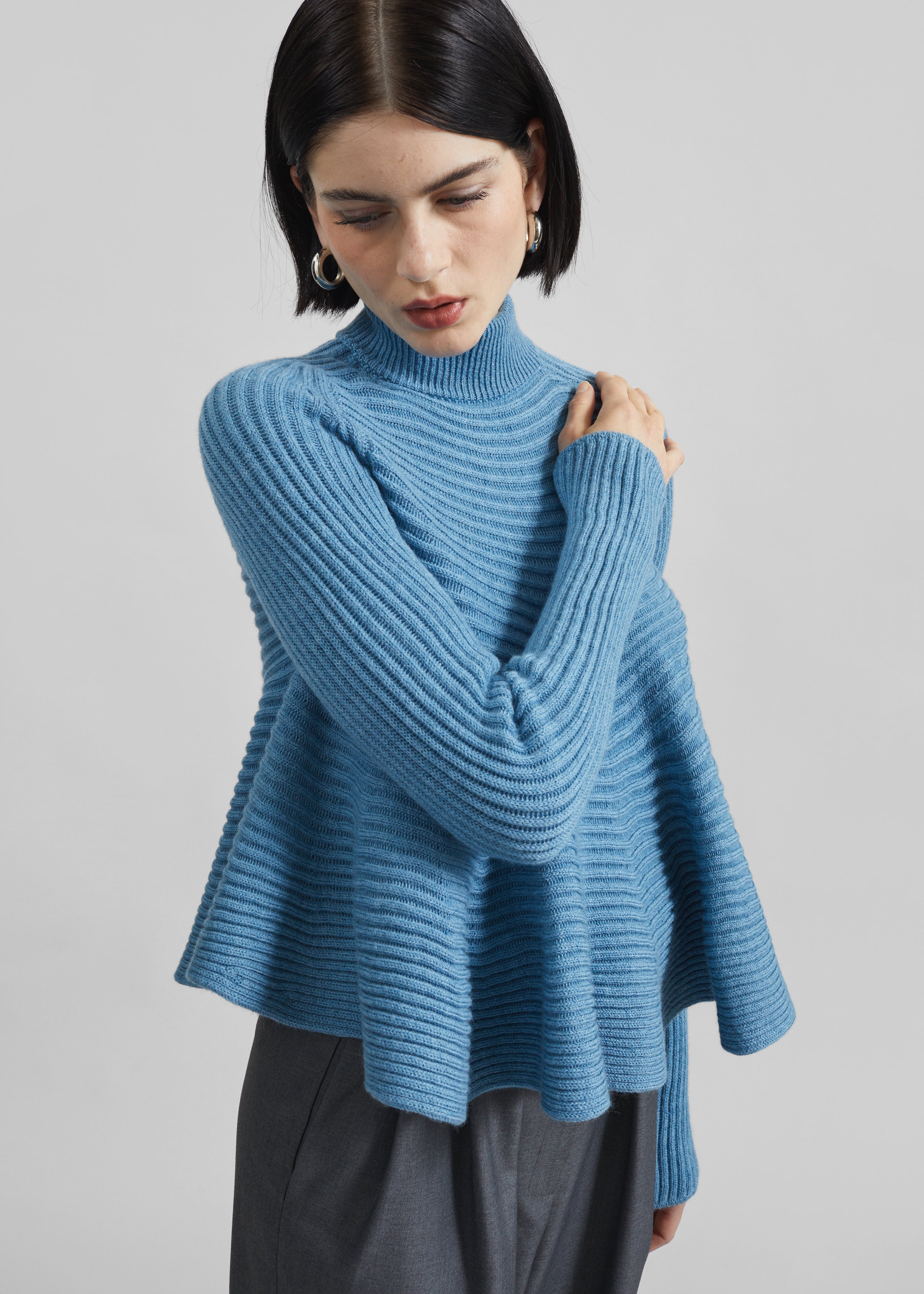 Sportmax Astice Babydoll Wool Sweater - Blue – The Frankie Shop