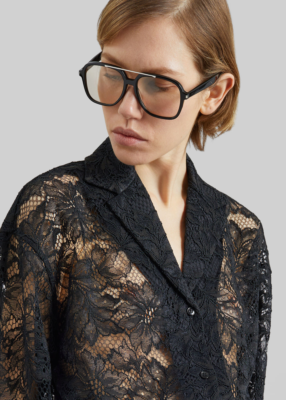 Sportmax Cachi Floral Lace Shirt - Black - 1