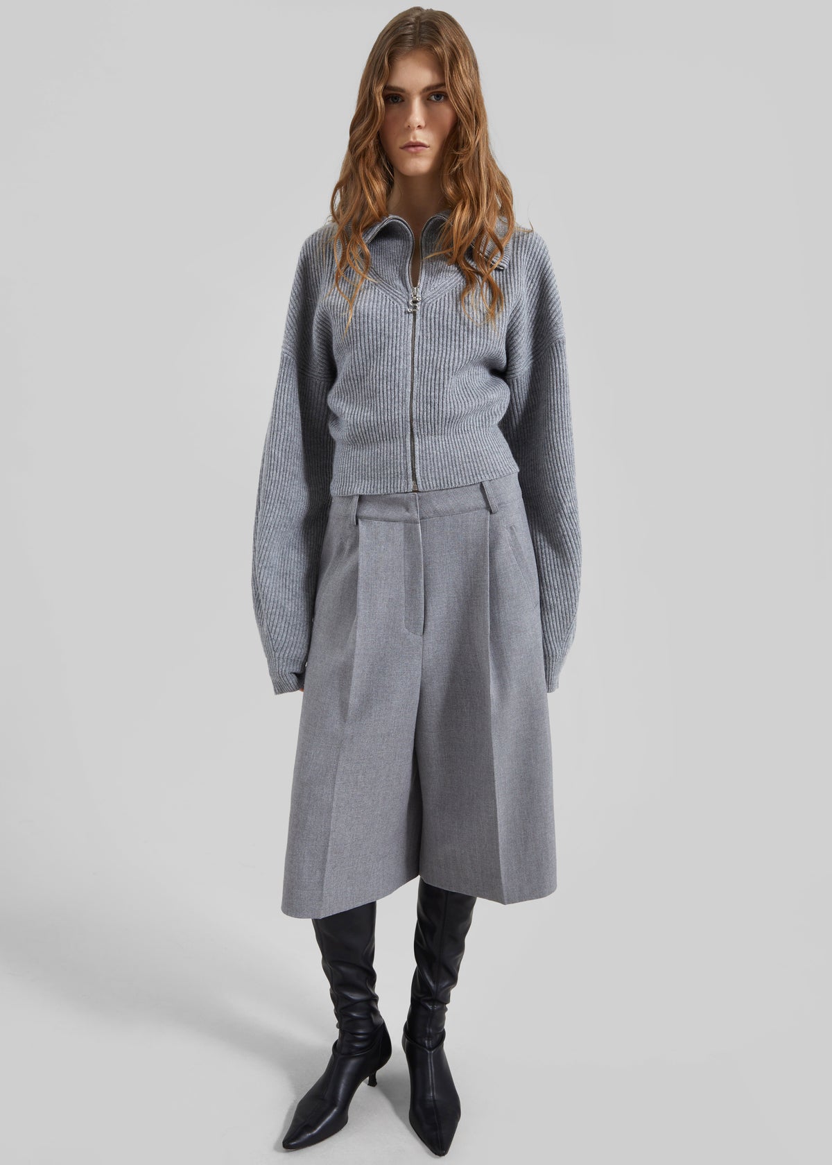 Sportmax Calipso Cashmere - Blend Cardigan - Medium Grey - 3