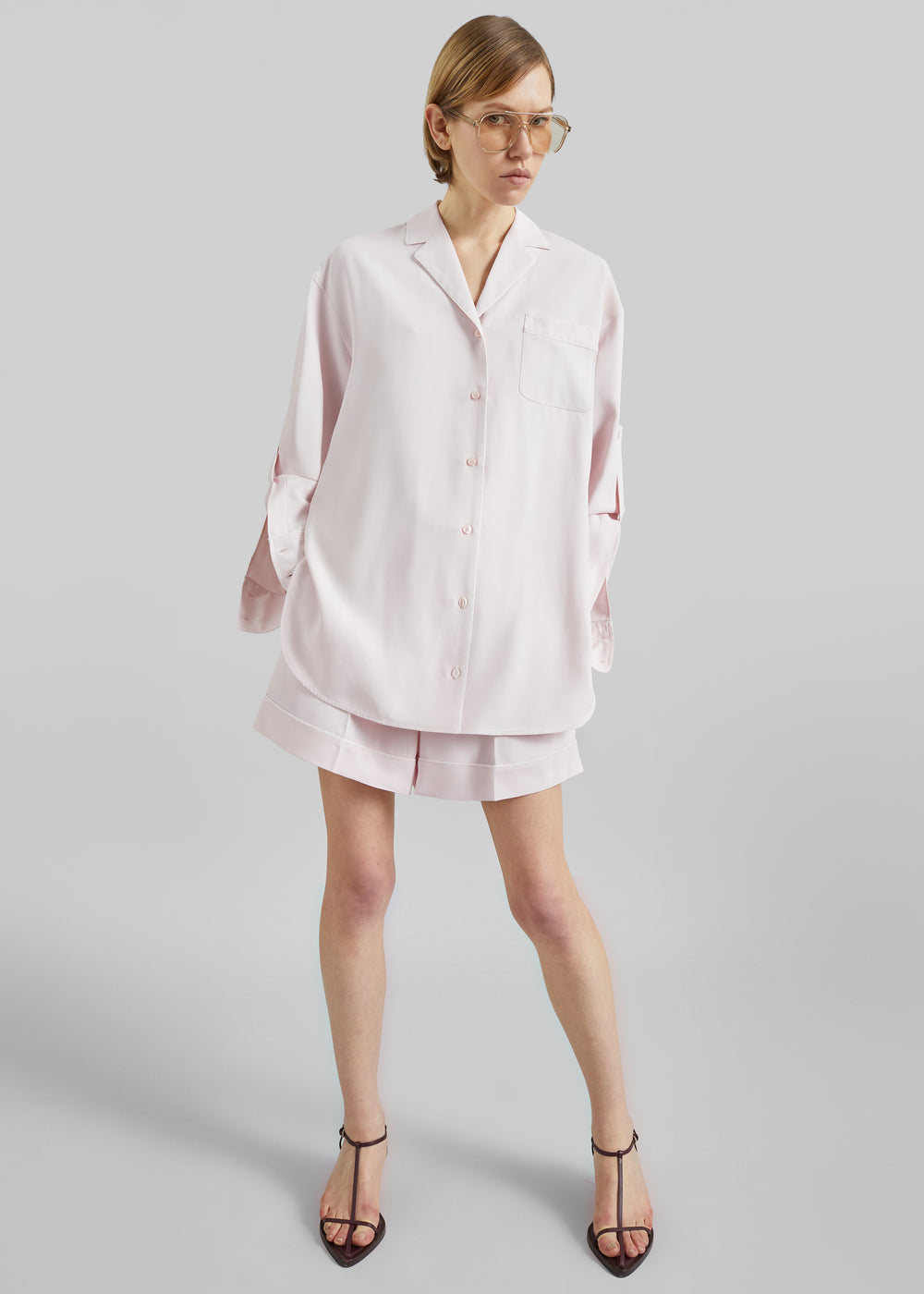 Sportmax Cocco Satin Overshirt - Pink