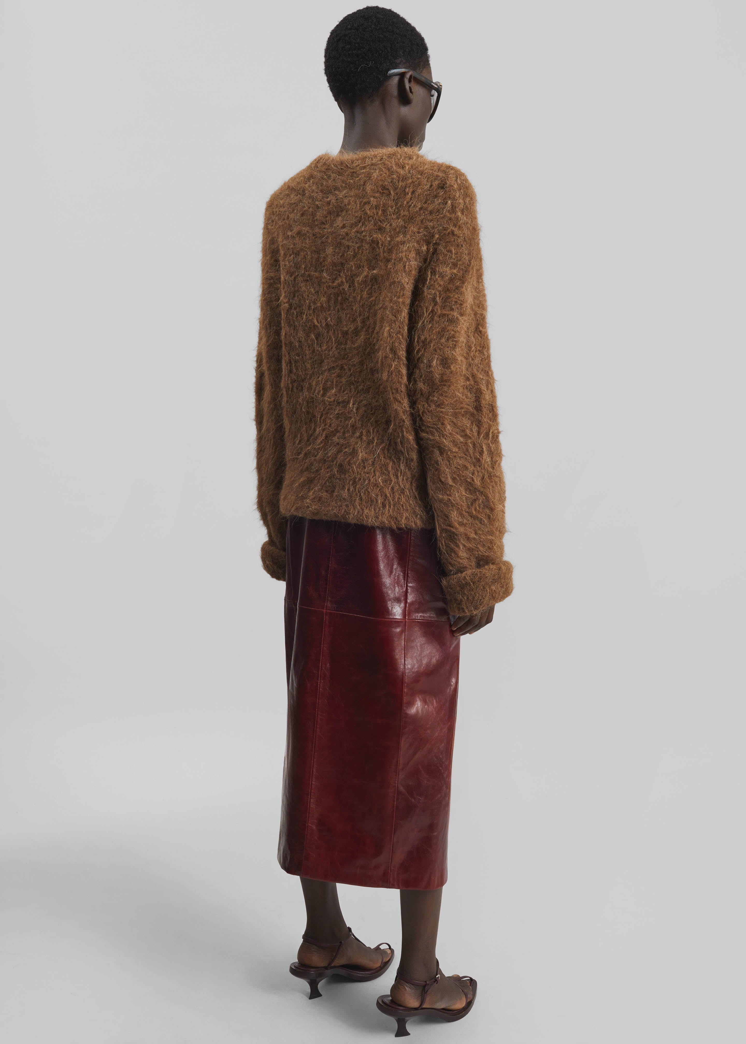 Sportmax Comma Leather Skirt - Bordeaux – The Frankie Shop