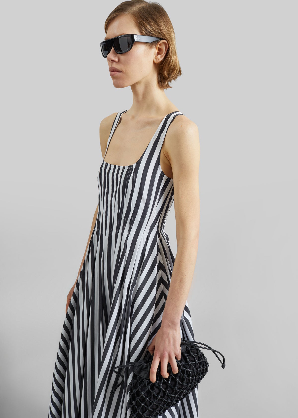 black and white poplin dress Black & White Collared Backless Poplin Maxi Dress shopaleena