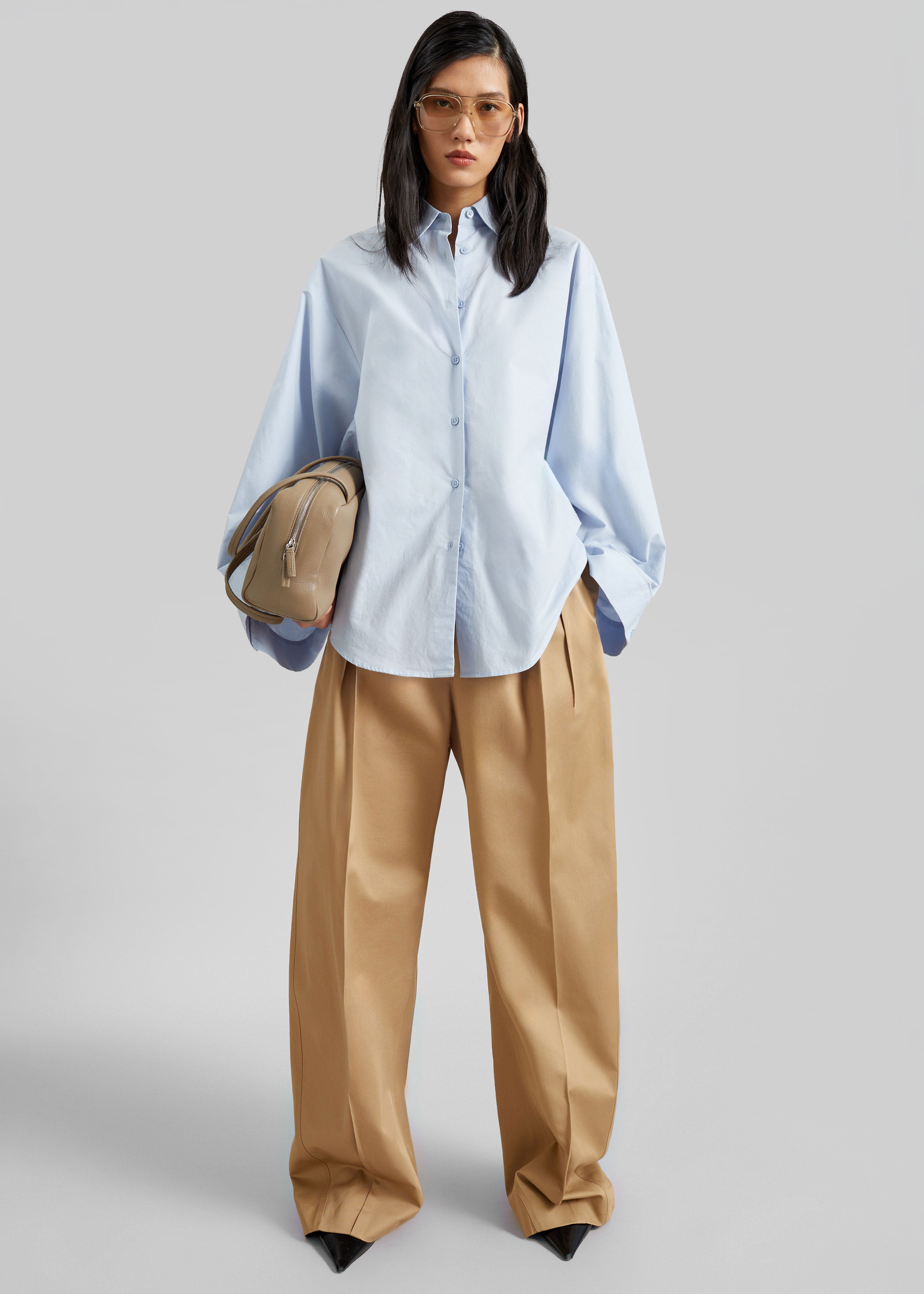 Sportmax Idoneo Oversized Gabardine Trousers - Biscuit – The