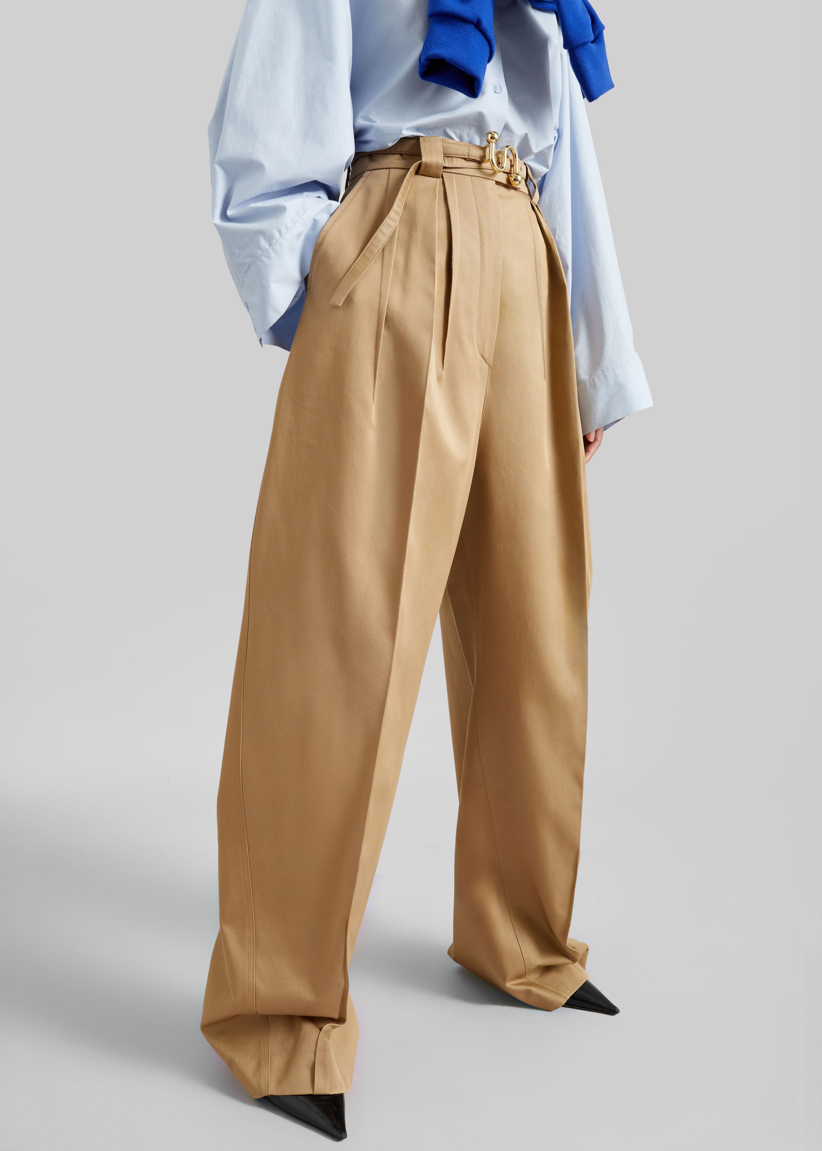 Sportmax Idoneo Oversized Gabardine Trousers - Biscuit – The