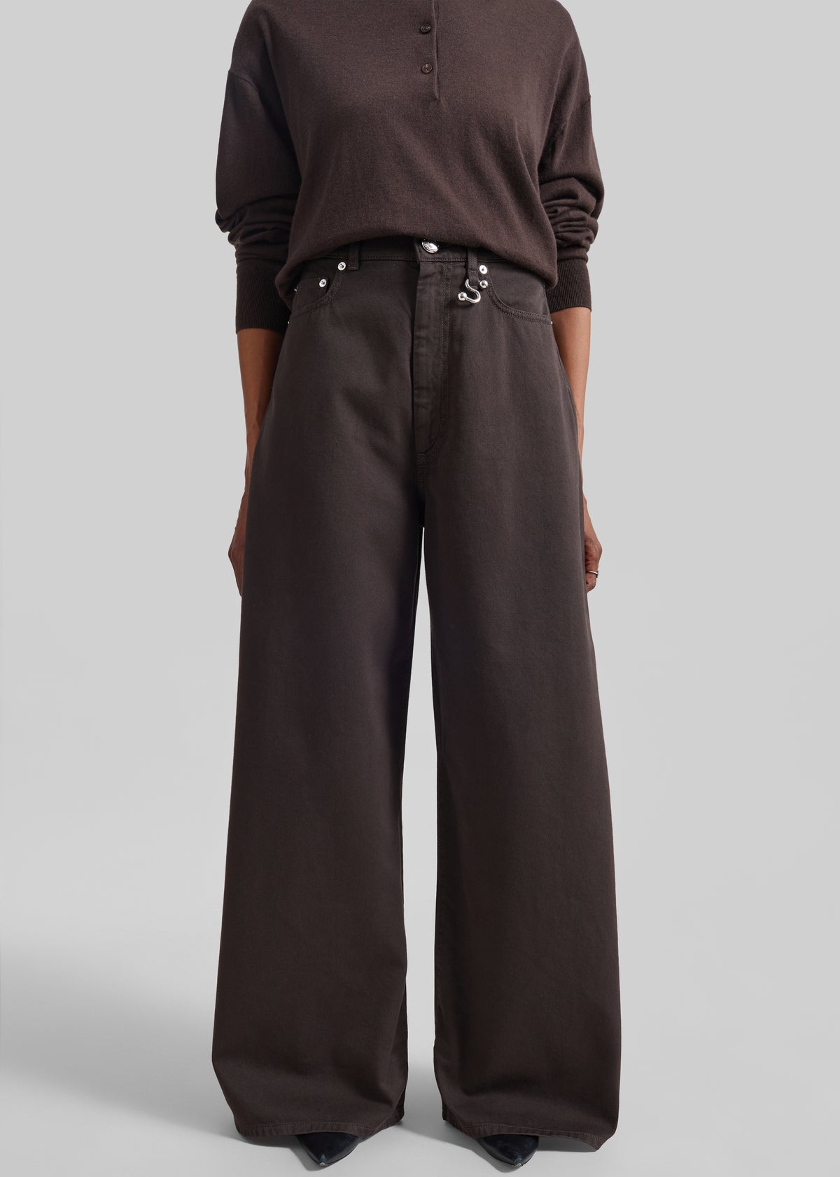 Sportmax Siamese Oversized Jeans - Chocolate