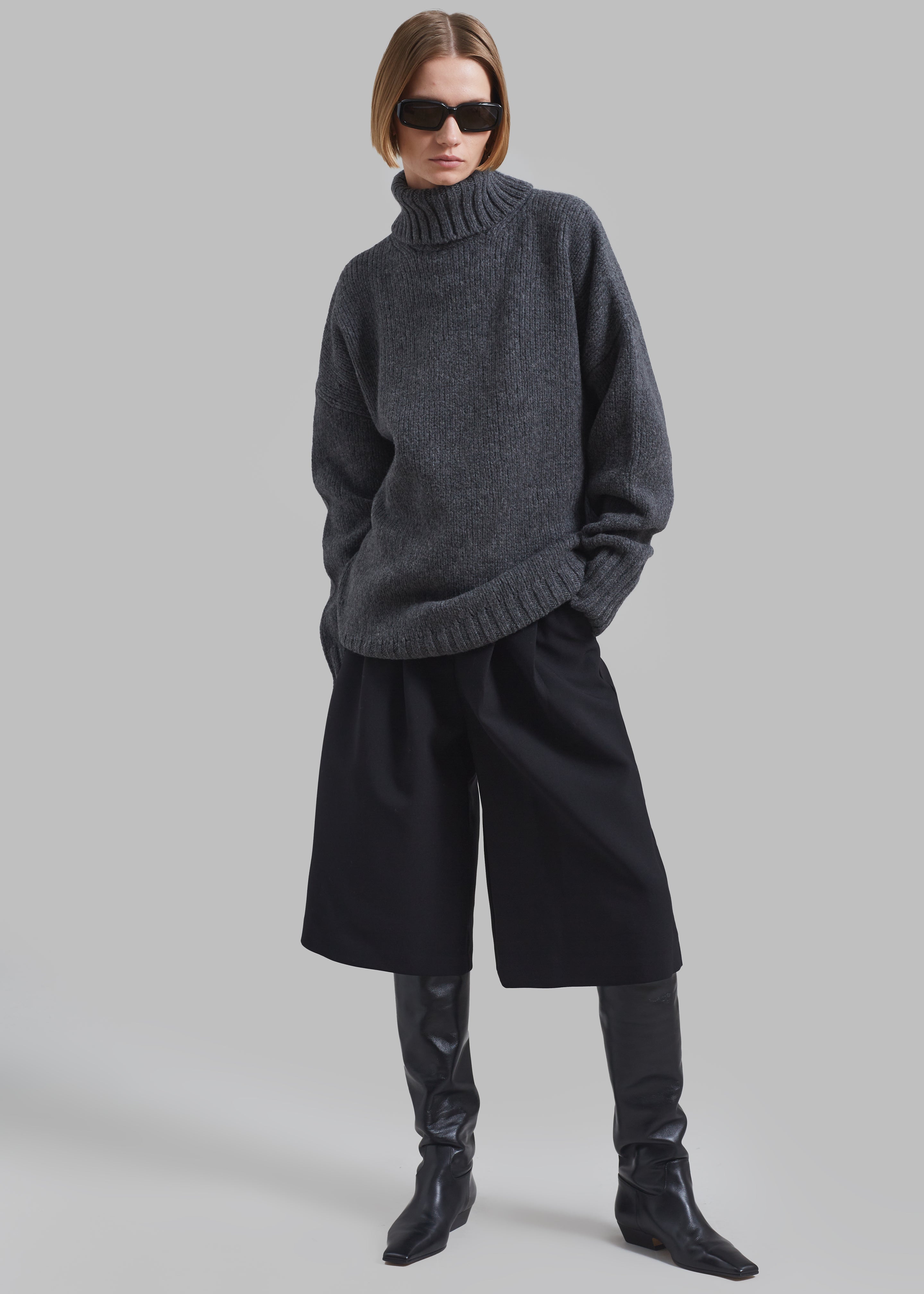 Sportmax Premier Knitted Sweater Dress - Dark Grey - 2