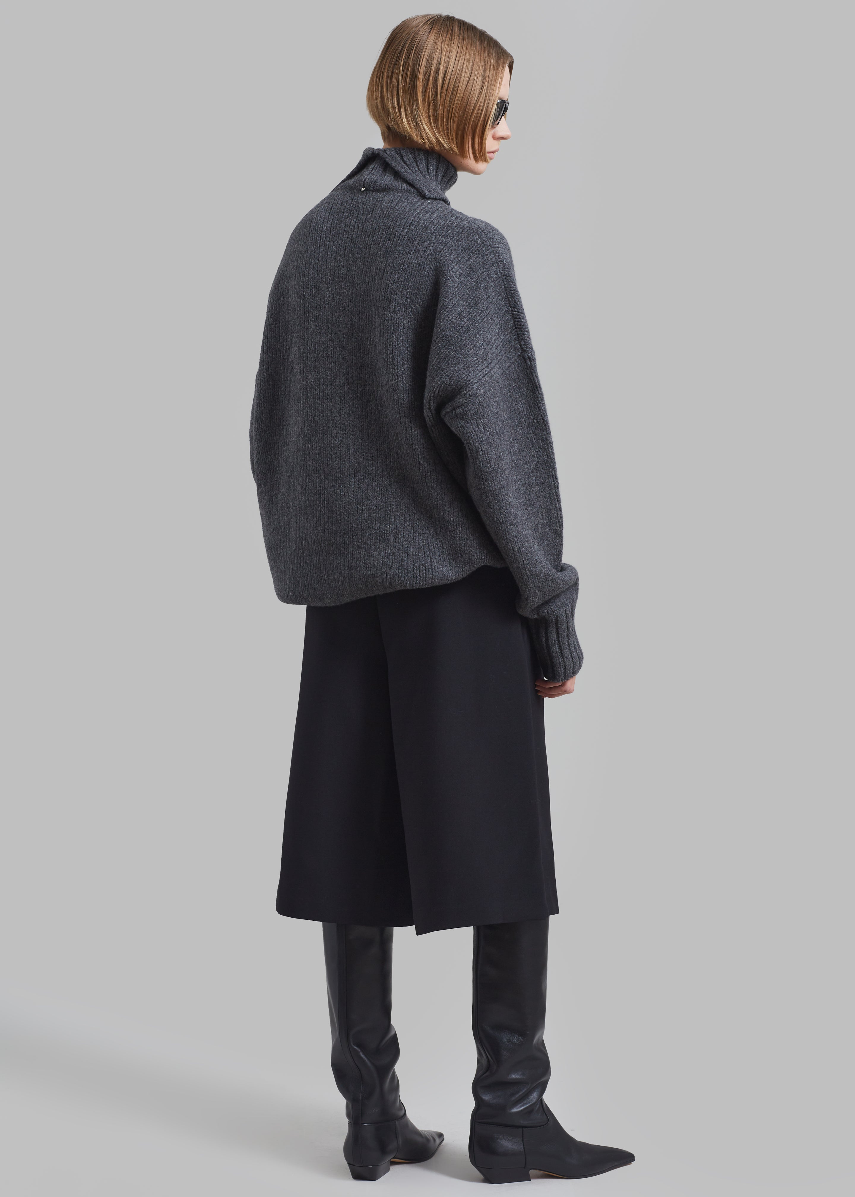 Sportmax Premier Knitted Sweater Dress - Dark Grey - 7