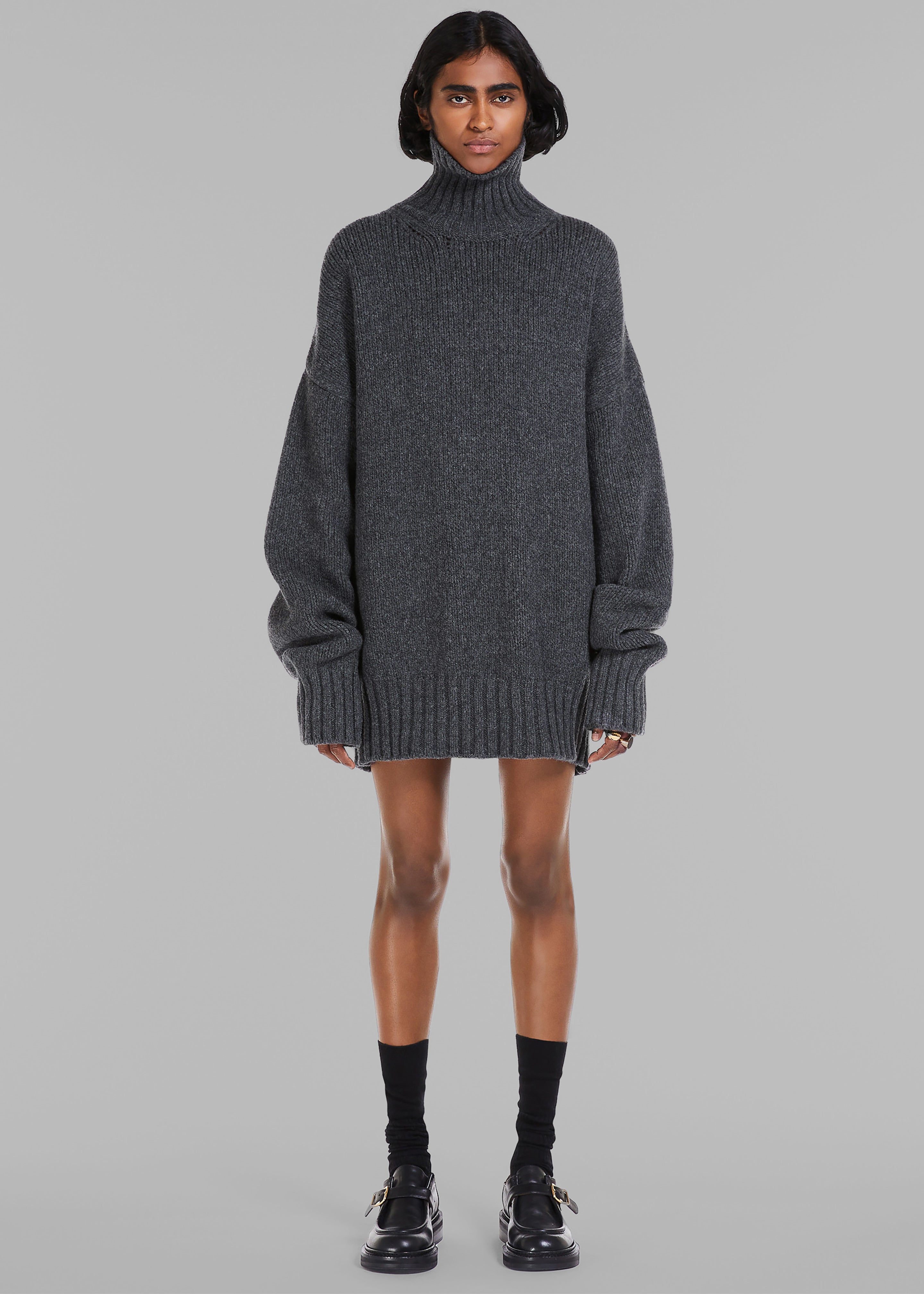 Sportmax Premier Knitted Sweater Dress Dark Grey