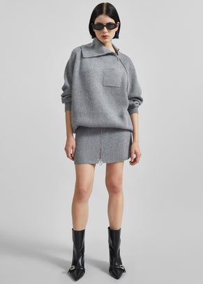 Sportmax Refolo Skirt - Grey Melange