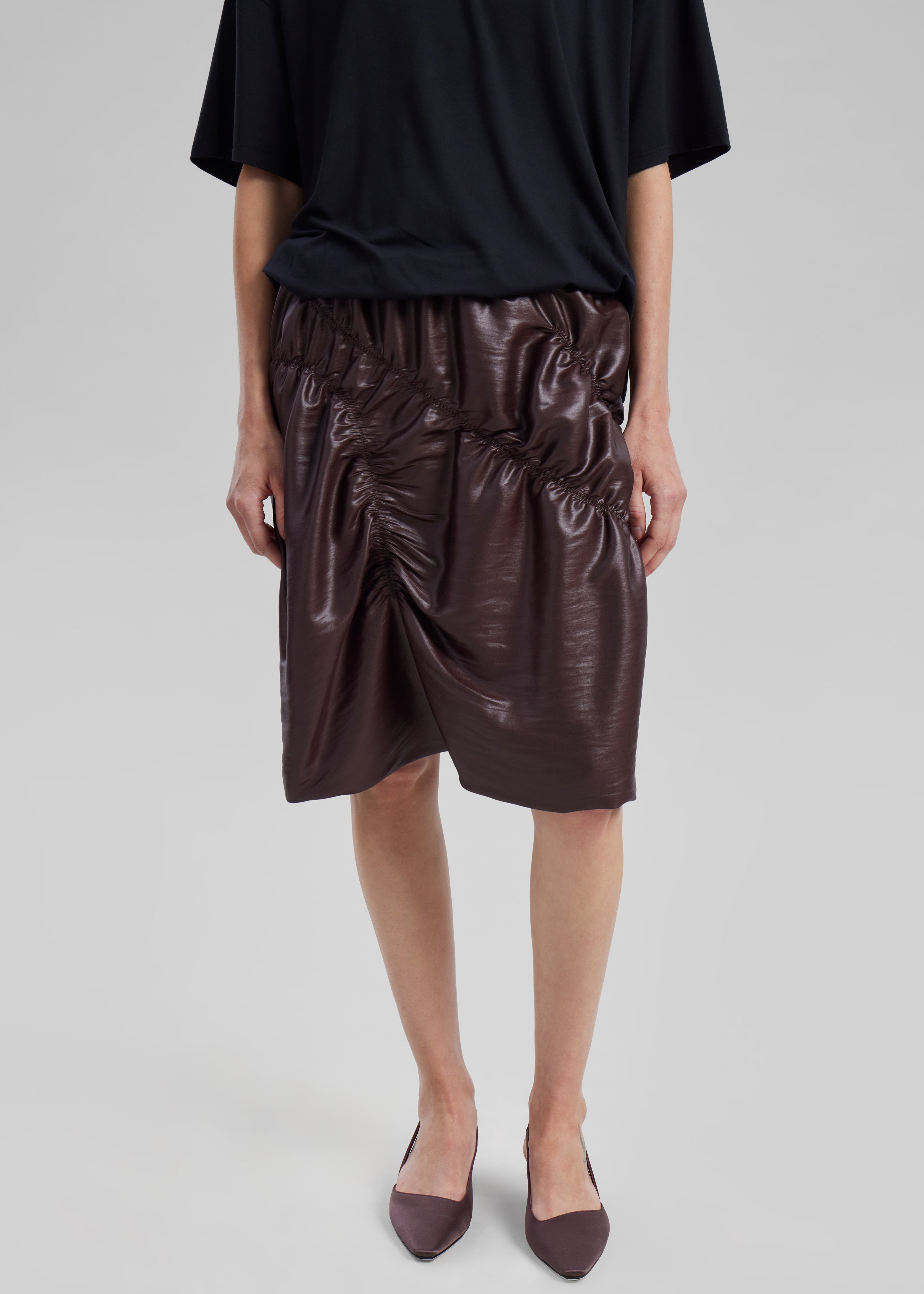 Sportmax Ridente Skirt - Dark Brown - 3