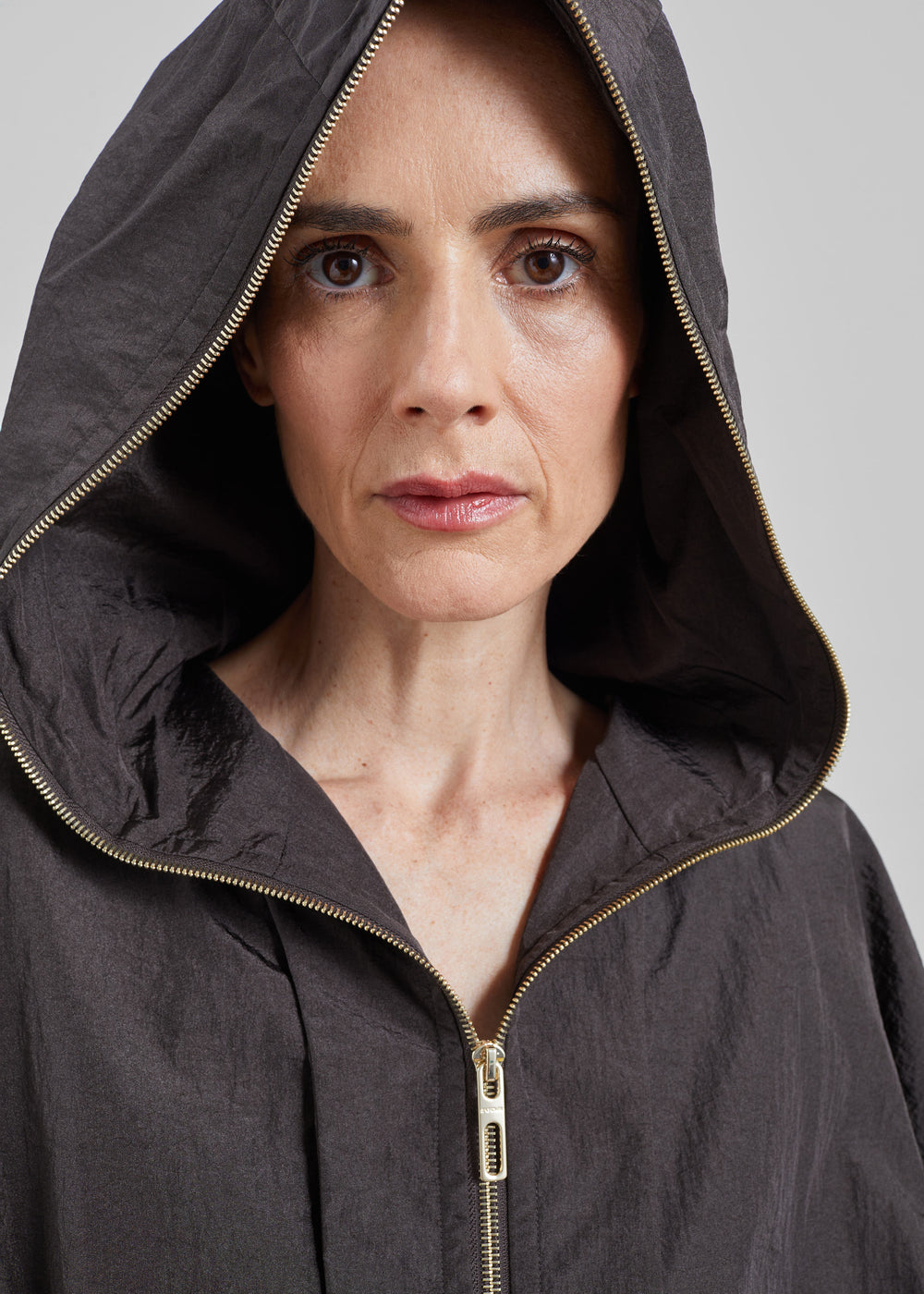 Sportmax Ronchi Short Crinkled Raincoat - Dark Brown - 1