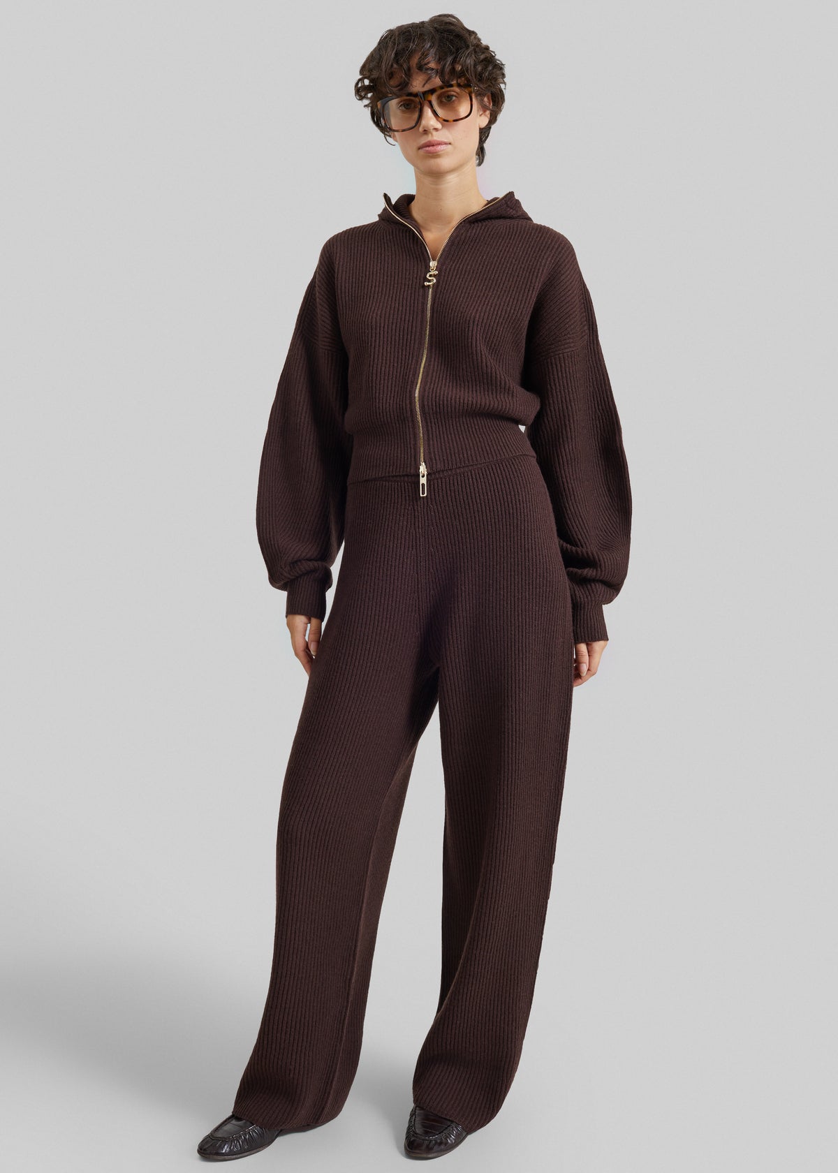 Sportmax Balco Hooded Cardigan - Chocolate