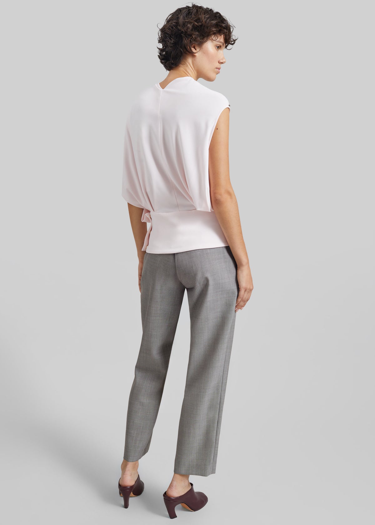 Sportmax Lacuna Draped Fluid Top - Powder