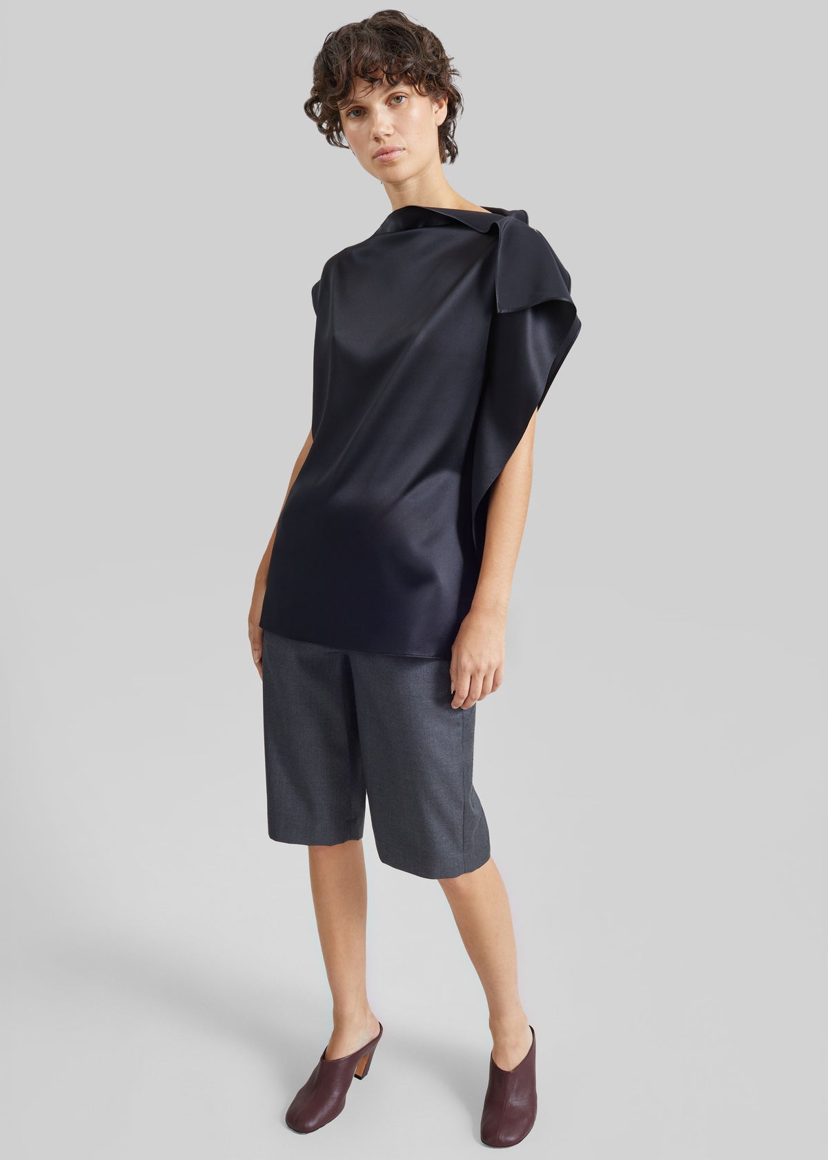 Shop the look image for Sportmax Lana Silk Top - Black