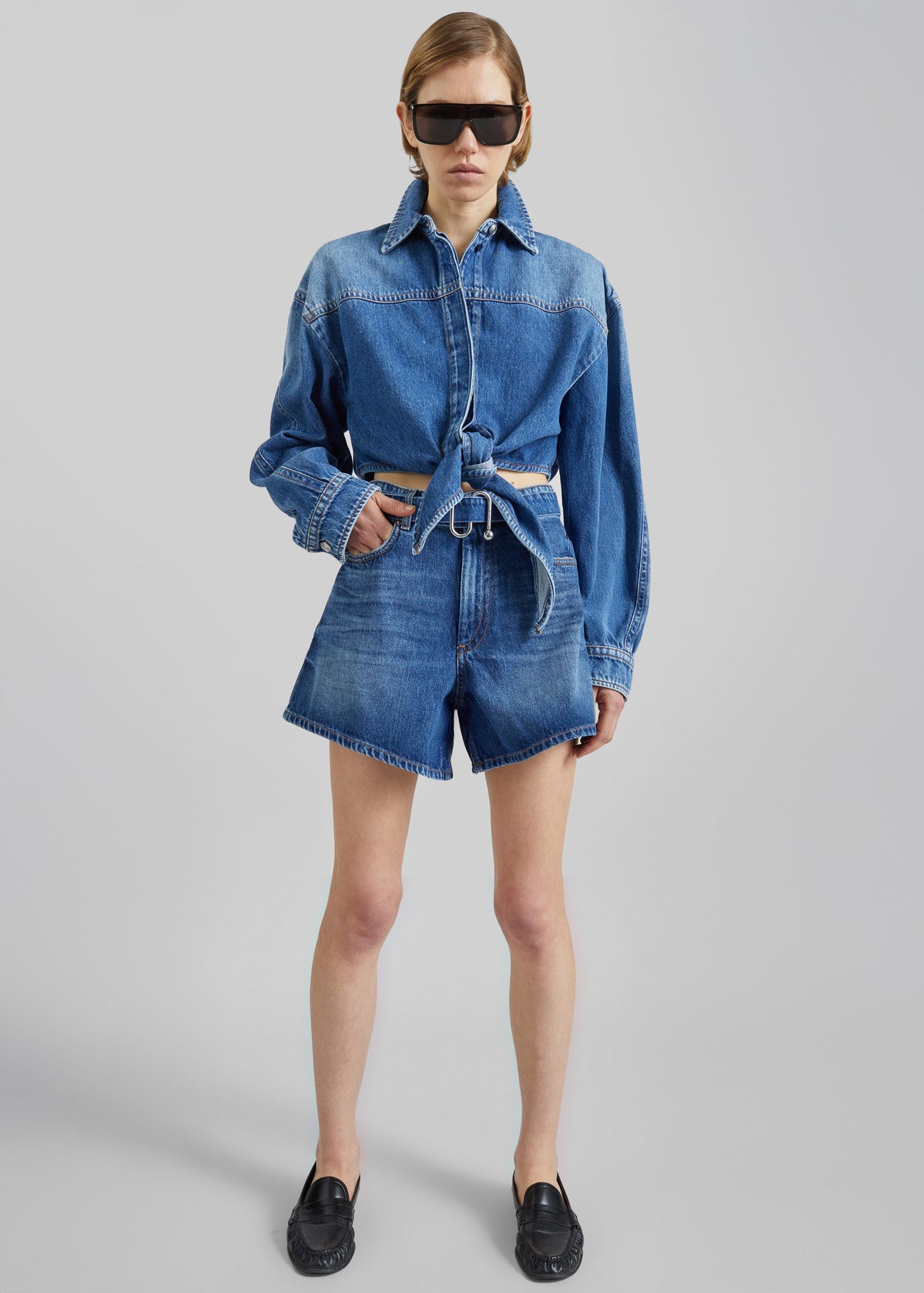 Sportmax Pevera Denim Shirt - Midnight Blue - 4