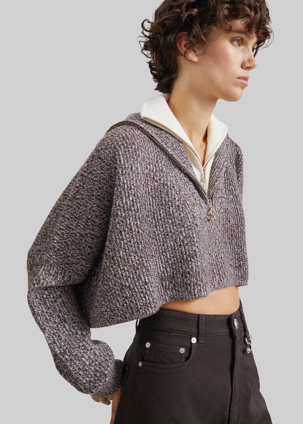 Sportmax Rive Oversized Cropped Sweater - Rust Bi