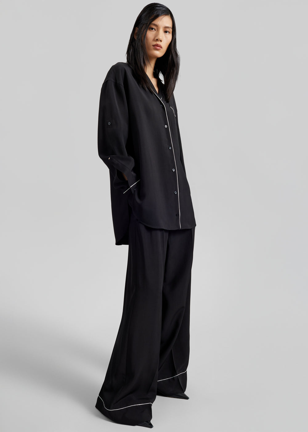 Sportmax Rivetto Satin Joggers - Black
