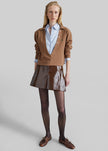 Sportmax Saio Coated Moleskin Mini Skirt - Brown