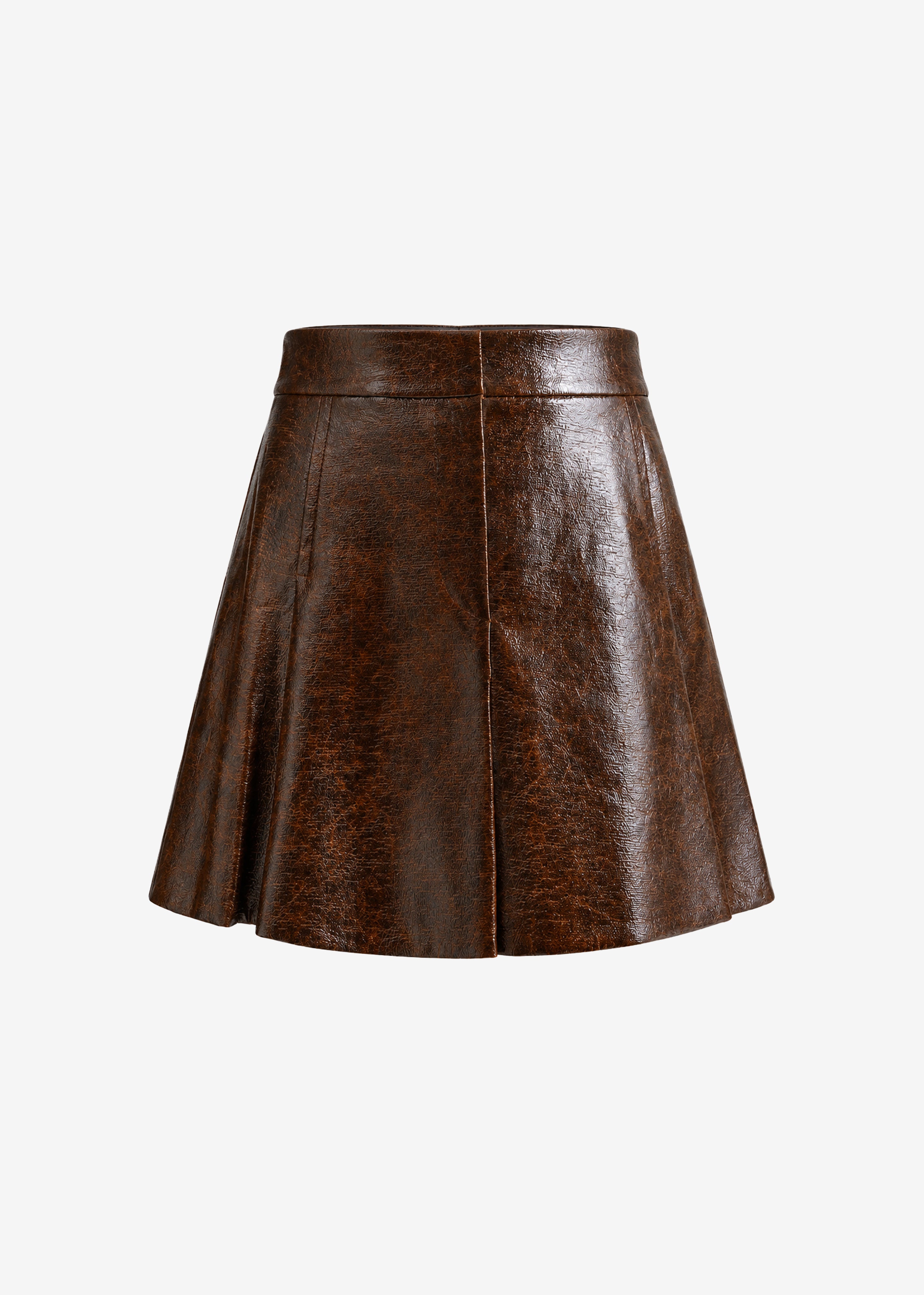 Sportmax Saio Coated Moleskin Mini Skirt - Brown