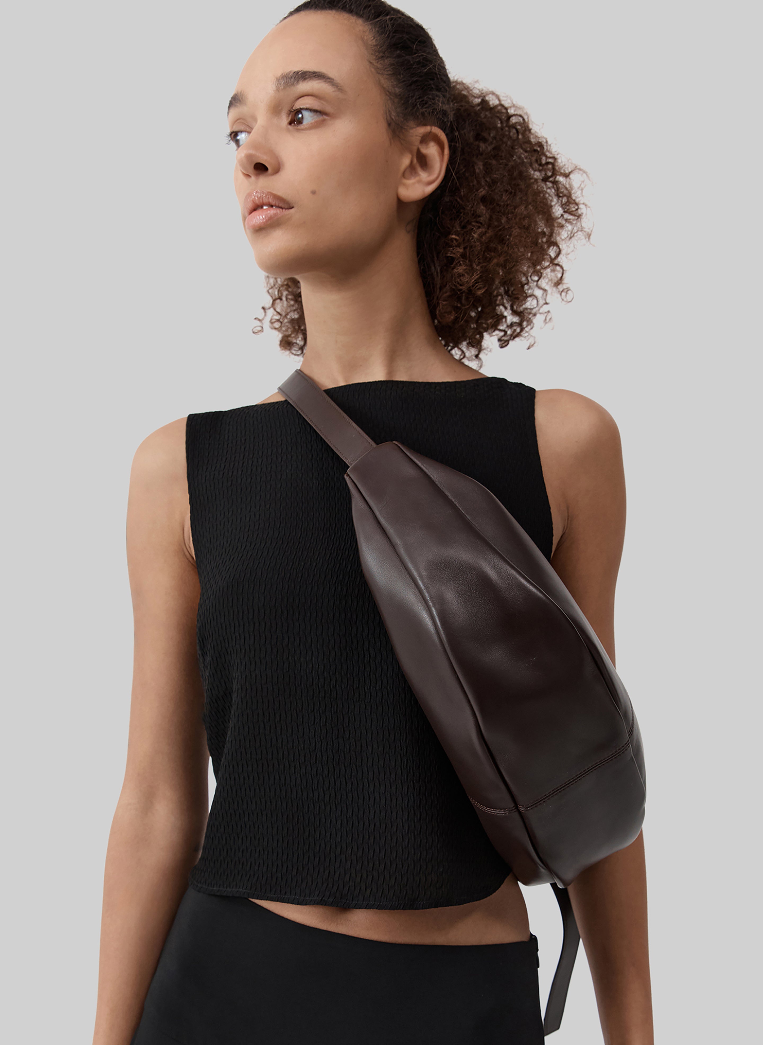 St. Agni Adjustable Slim Crescent Bag - Coffee - 5
