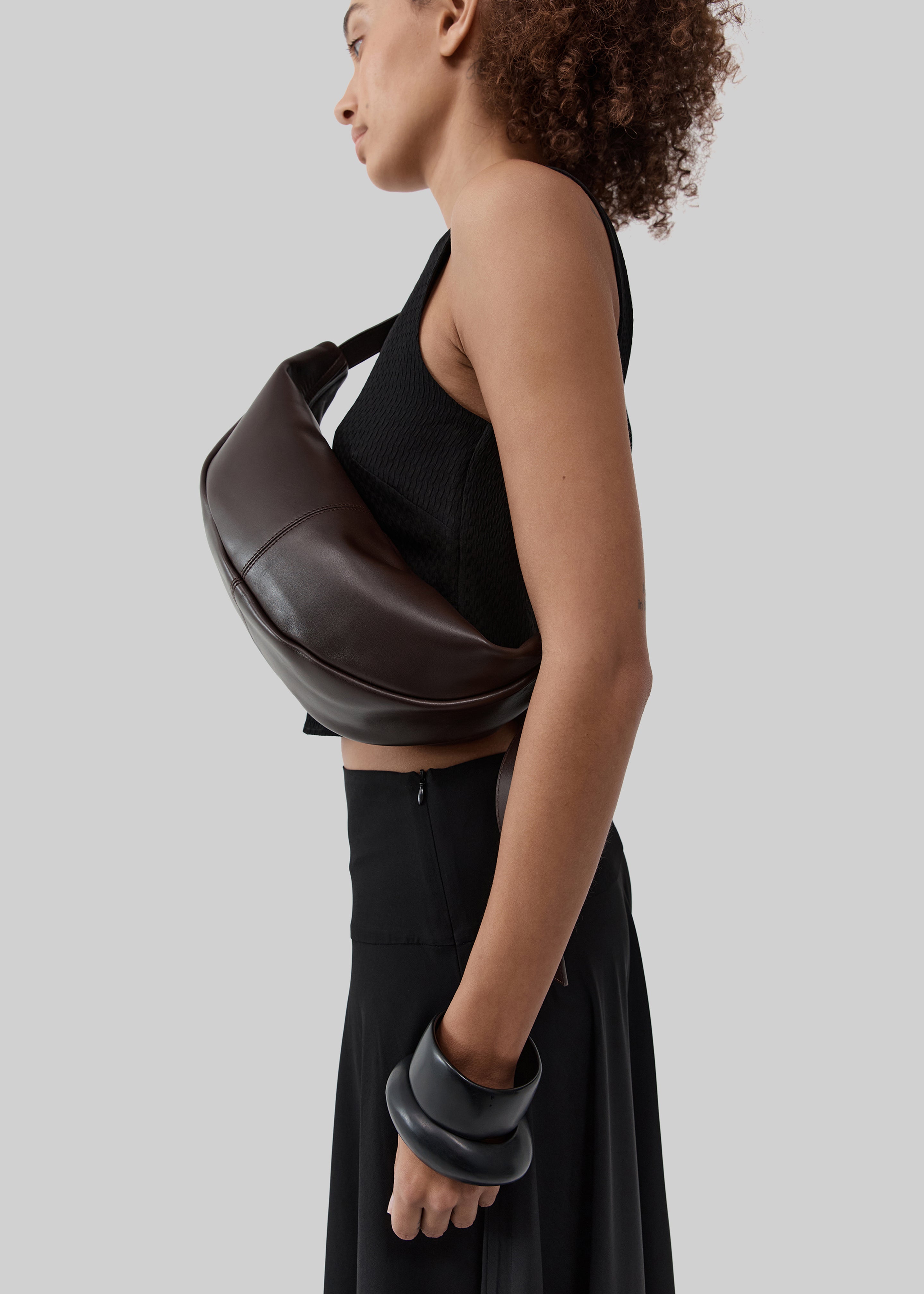 St. Agni Adjustable Slim Crescent Bag - Coffee – The Frankie Shop