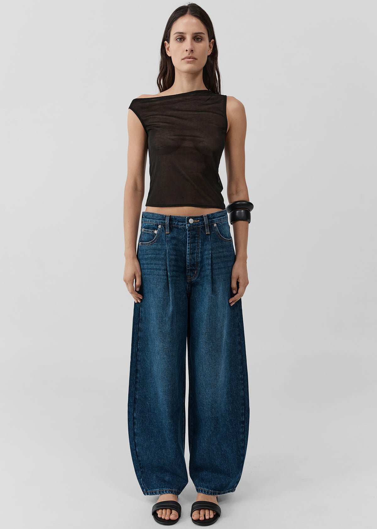 St. Agni Fine Jersey Asymm Top - Black - 3