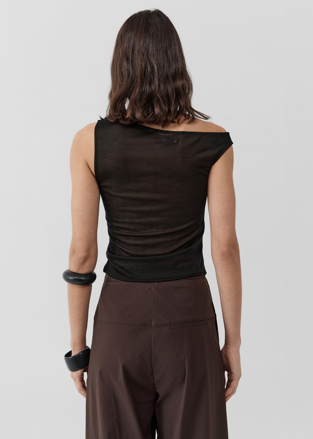 St. Agni Fine Jersey Asymm Top - Black - 4